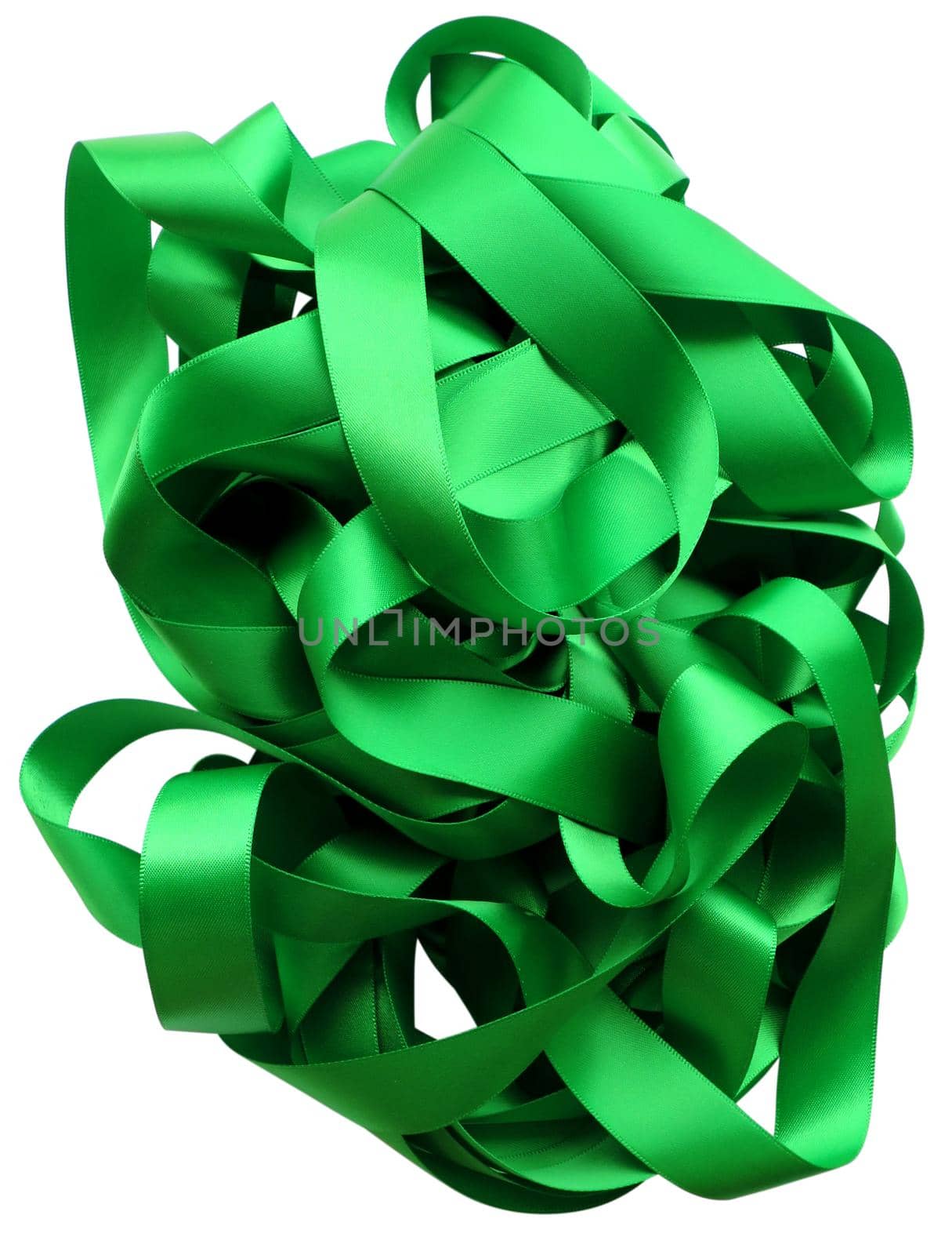 Green ribbon over white background, design element by aroas