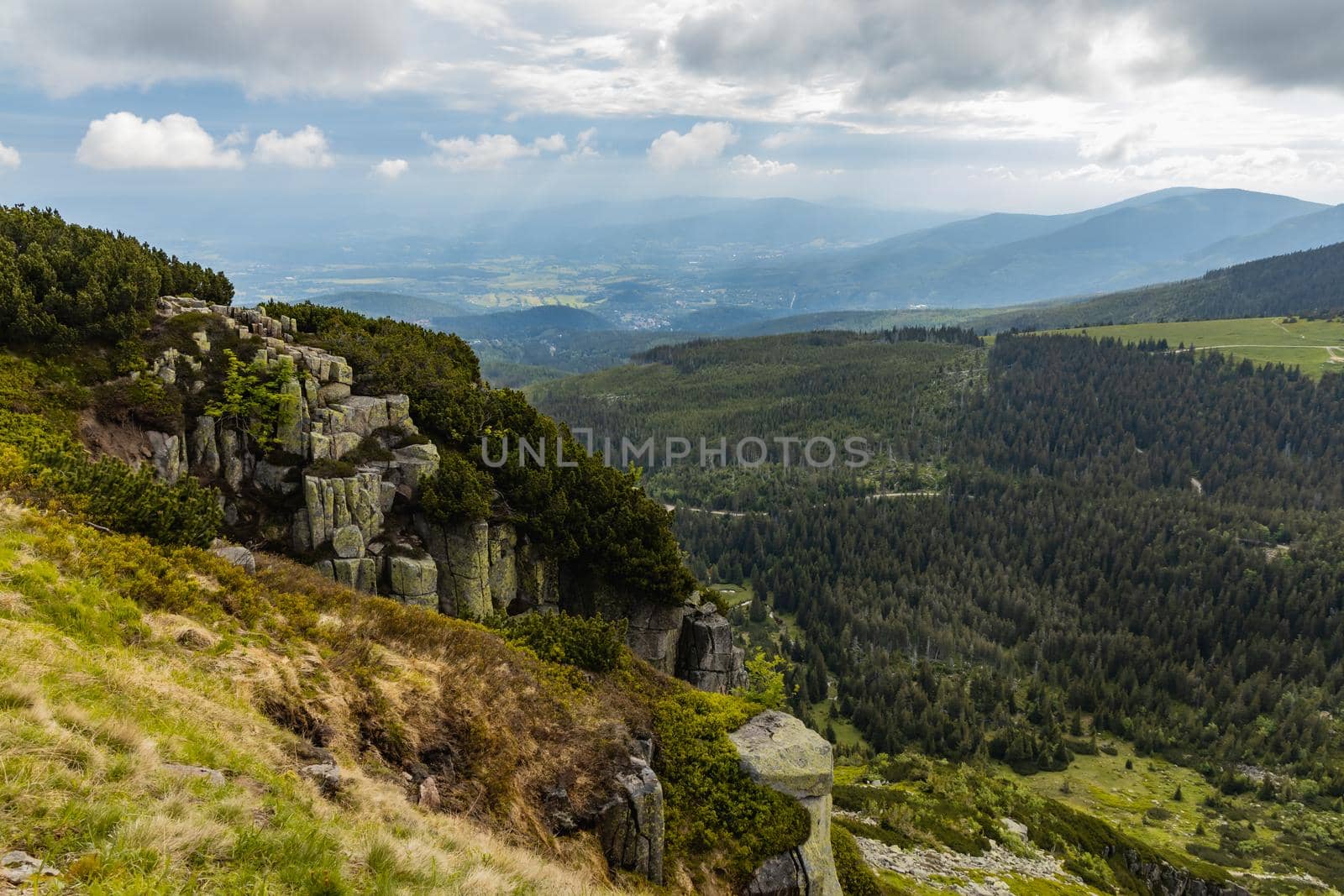 Panorama of Giant Mountains next to trail to Sniezka by Wierzchu