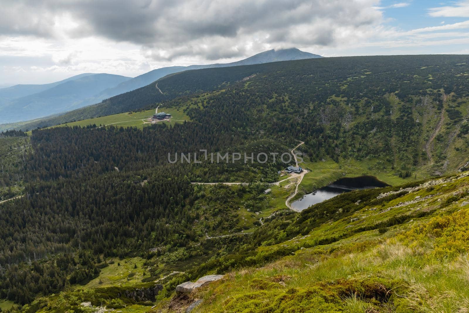 Panorama of Giant Mountains next to trail to Sniezka by Wierzchu