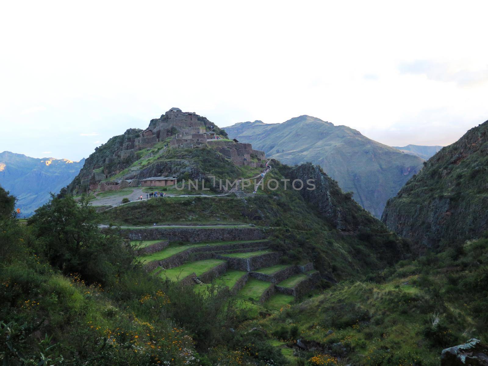 Peru, Pisac (Pisaq) - Inca ruins in the sacred valley in the Peruvian Andes by aroas