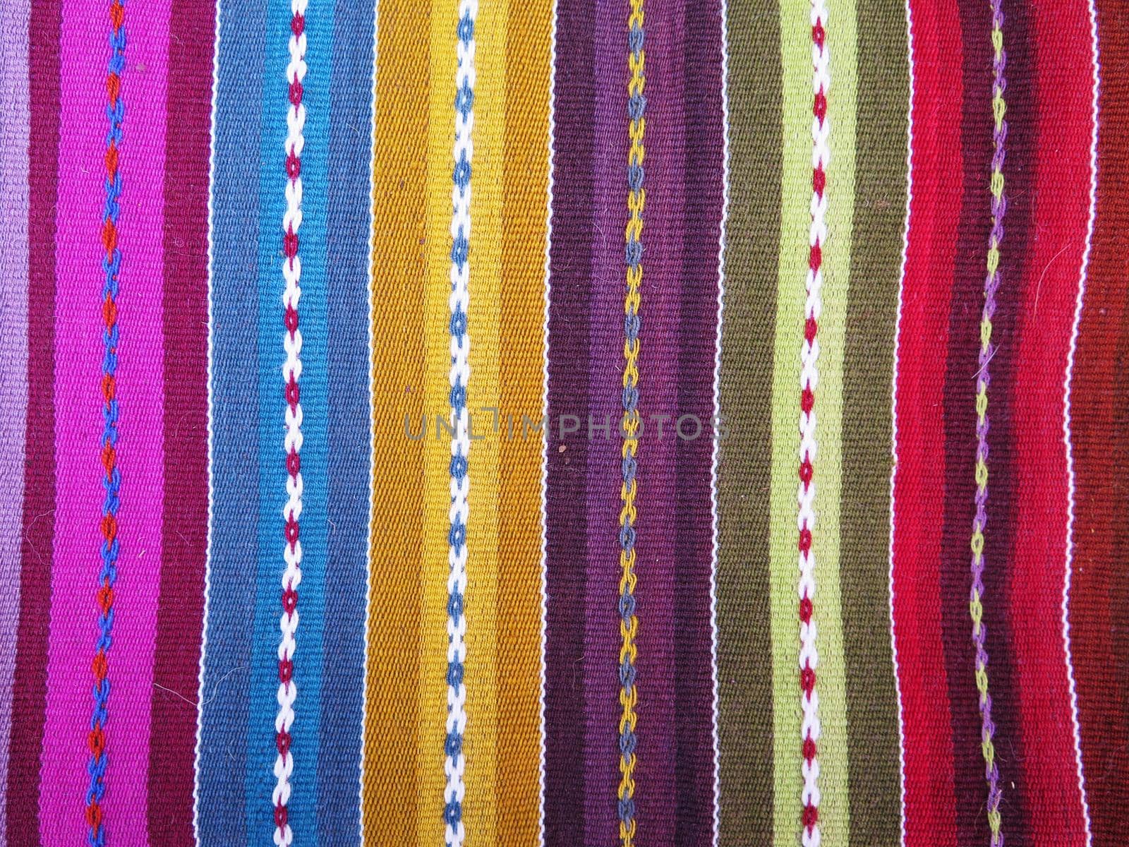 Peruvian hand made woolen fabric background