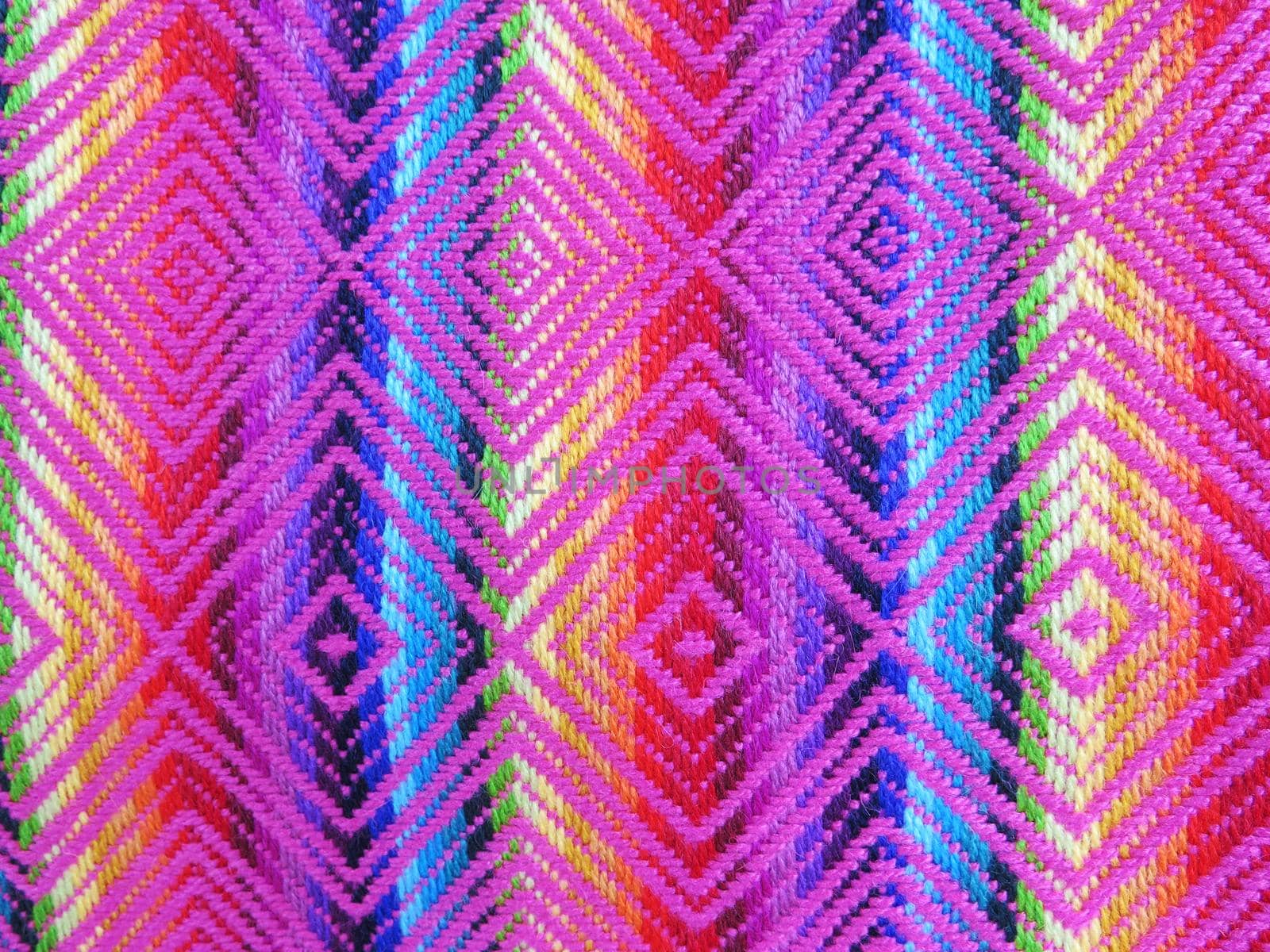 Peruvian hand made woolen fabric background