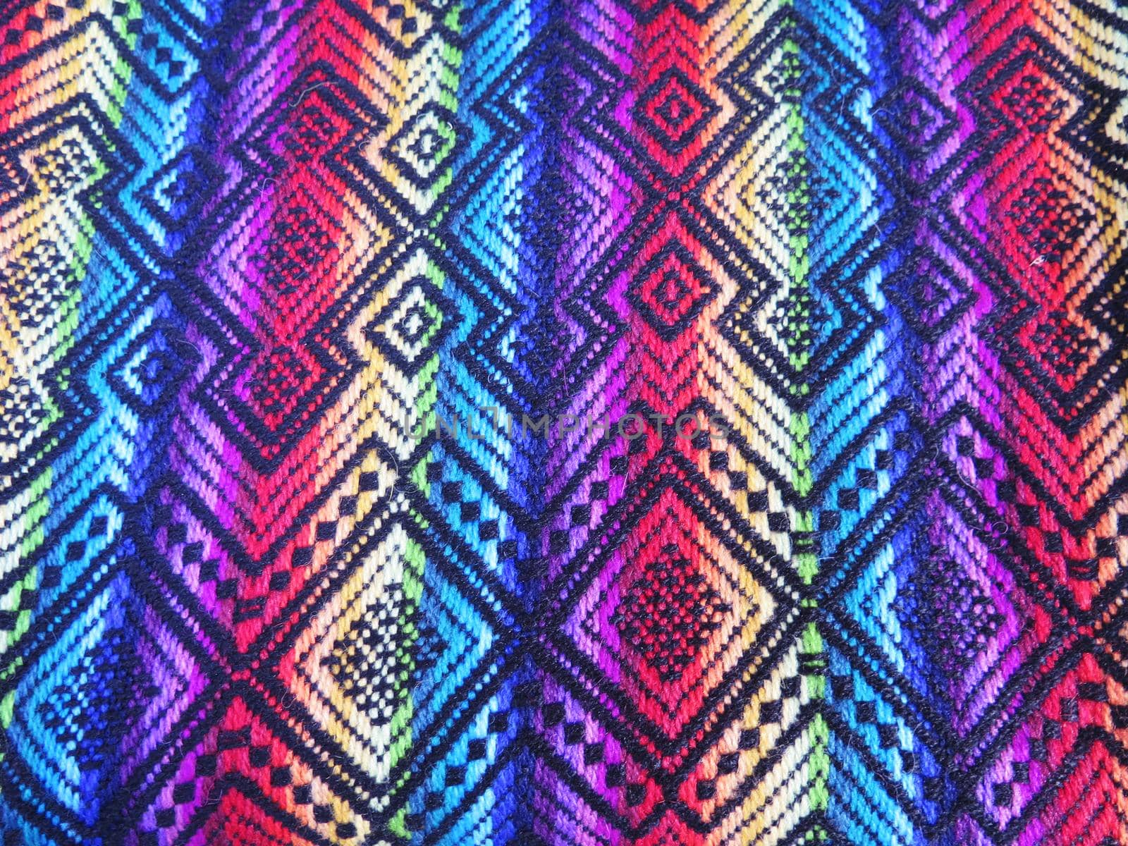 Peruvian hand made woolen fabric background