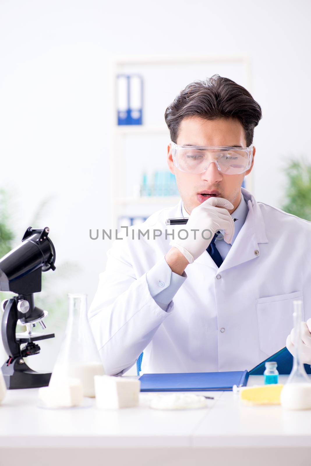 Food scientist testing new stuff in the lab