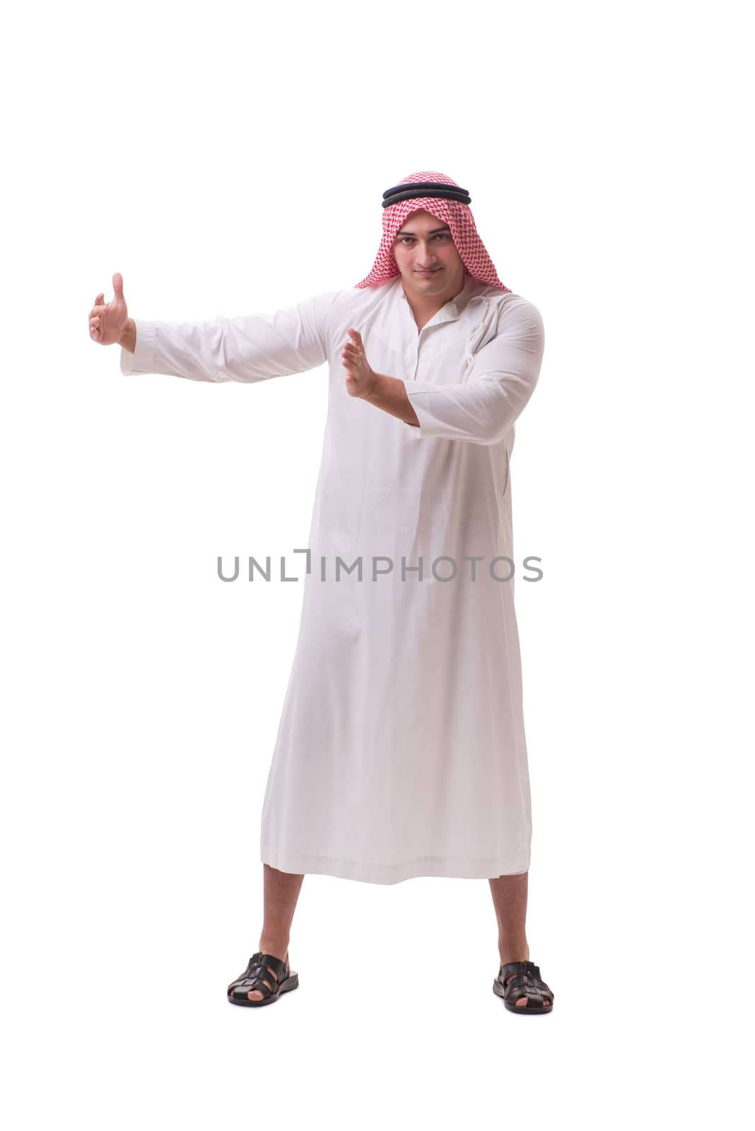 Arab businessman isolated on white background