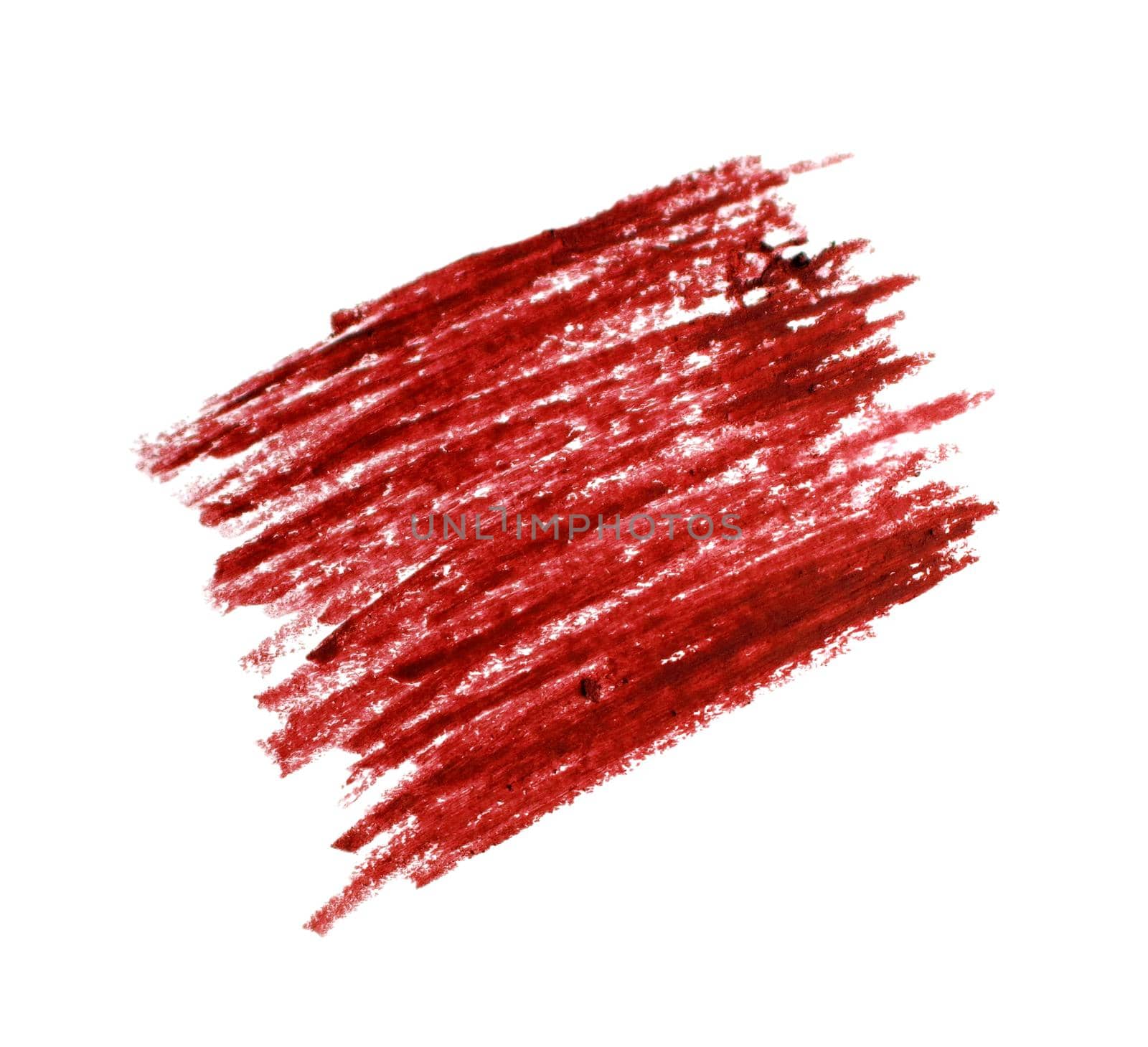 Red color Cosmetic pencil isolated on white background