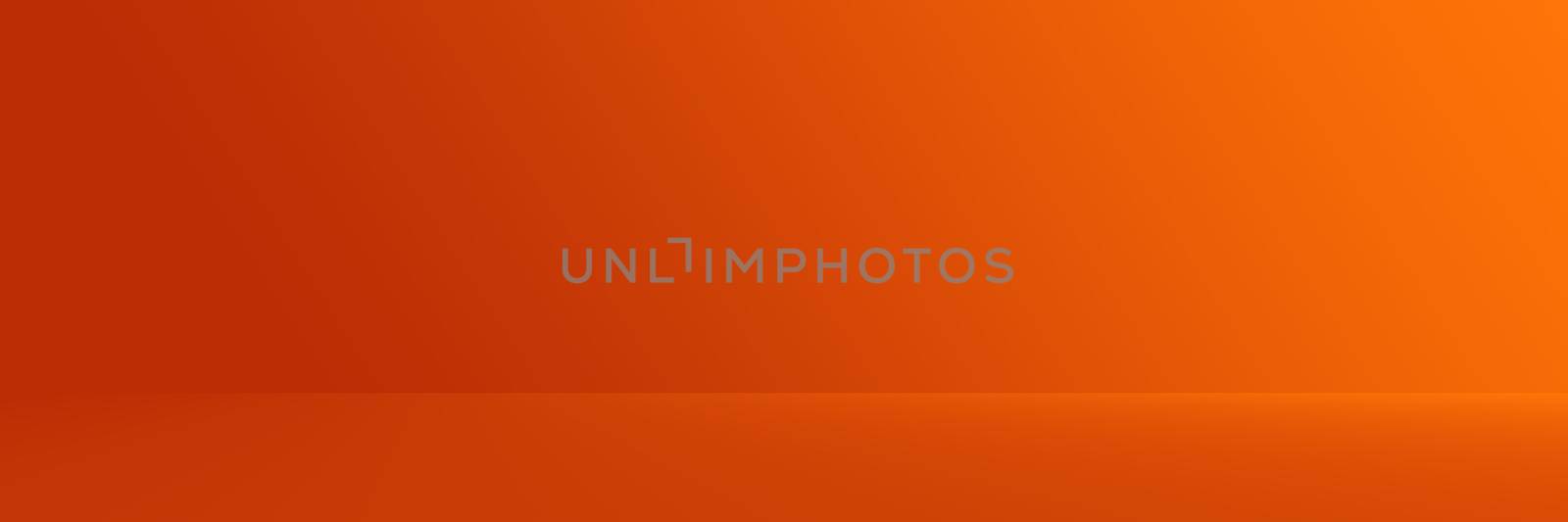 Studio Background - Abstract Bright luxury orange Gradient horizontal studio room wall background for display product ad website template