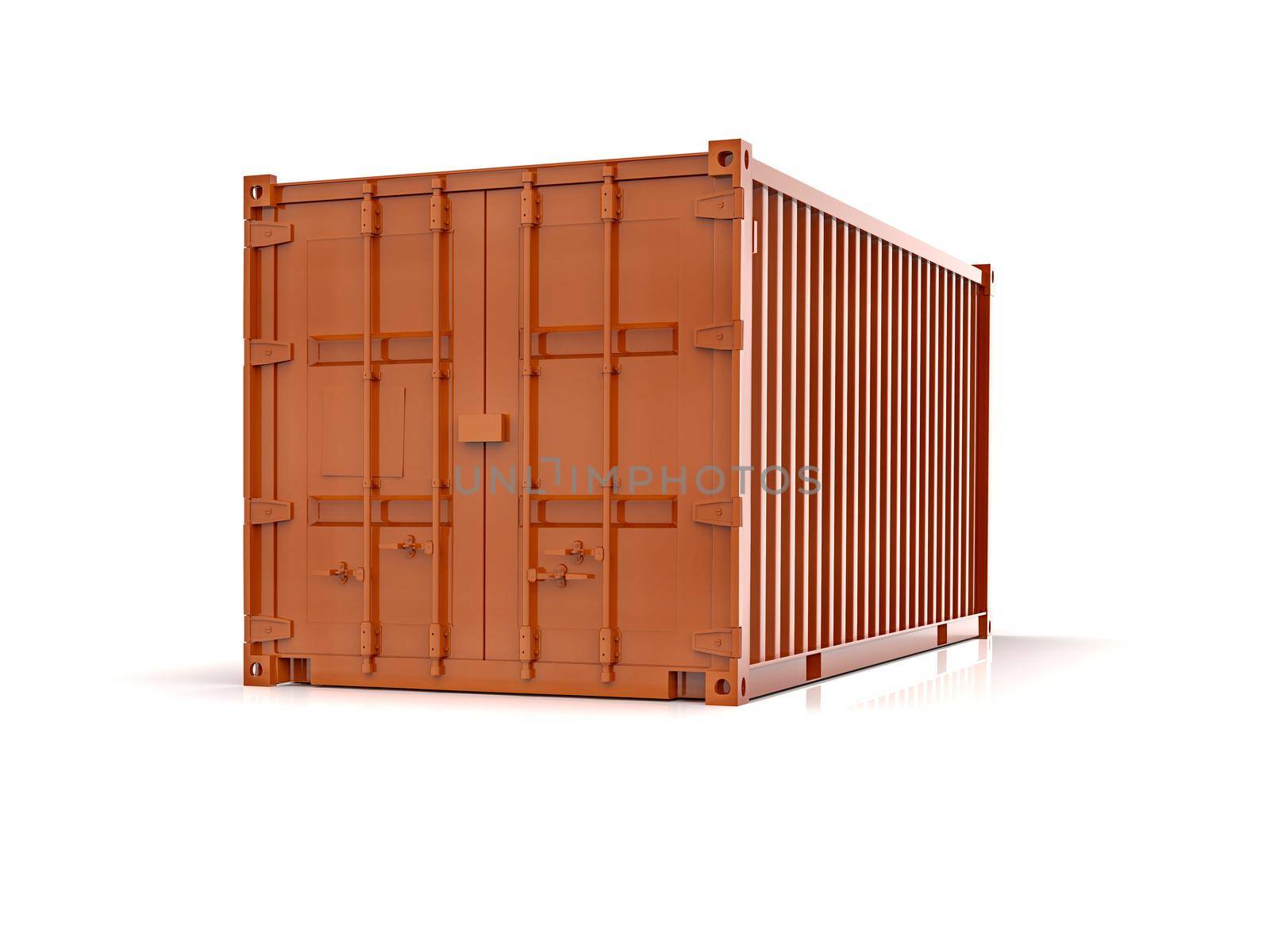 Red Shipping Cargo Container for Logistics and Transportation Isolated, Cargo Box from Ship, Delivery, Shipping Freight Transportation of Merchandise, for Storage, Export and Import Goods Product