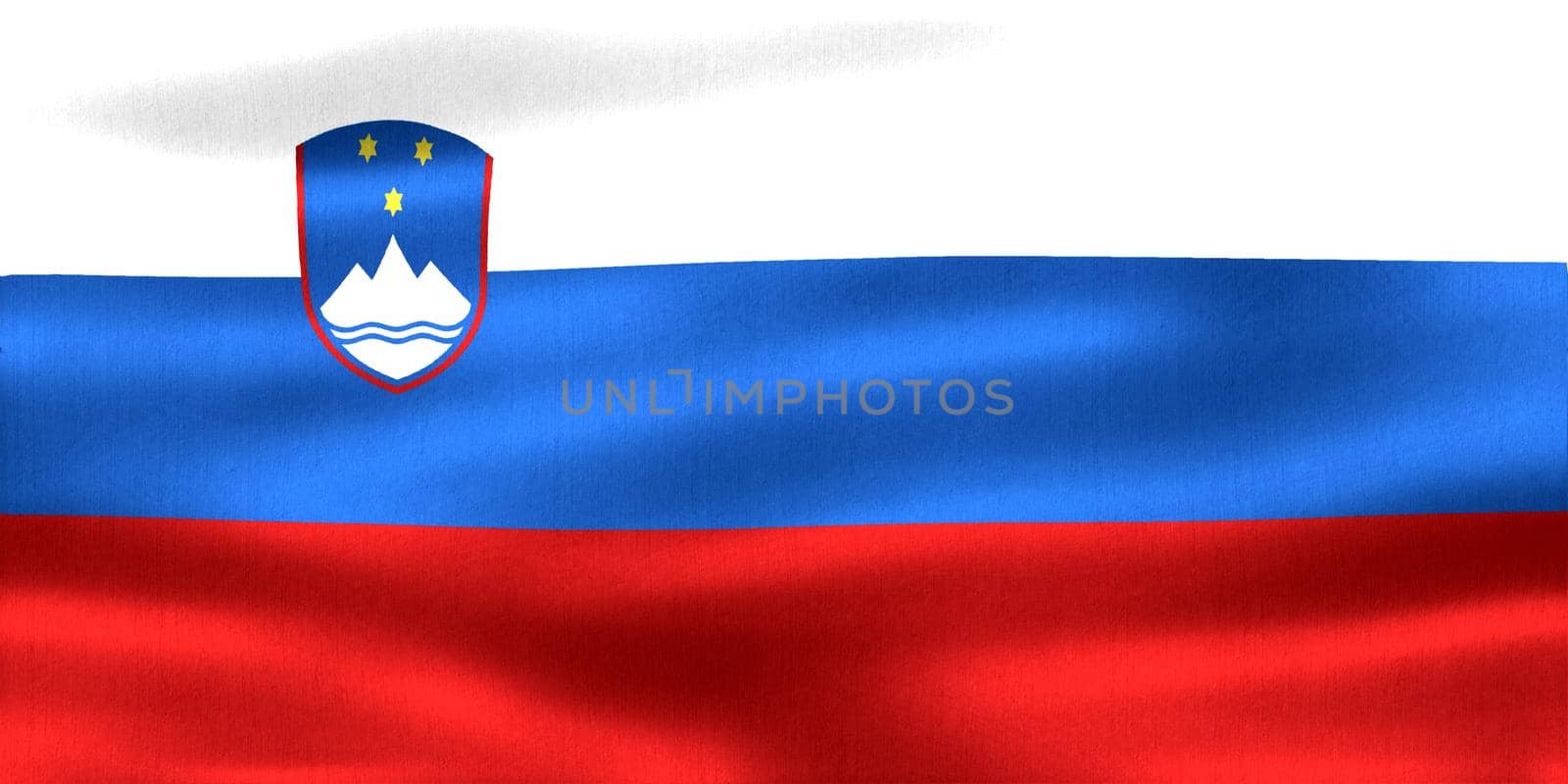 3D-Illustration of a Slovenia flag - realistic waving fabric flag.