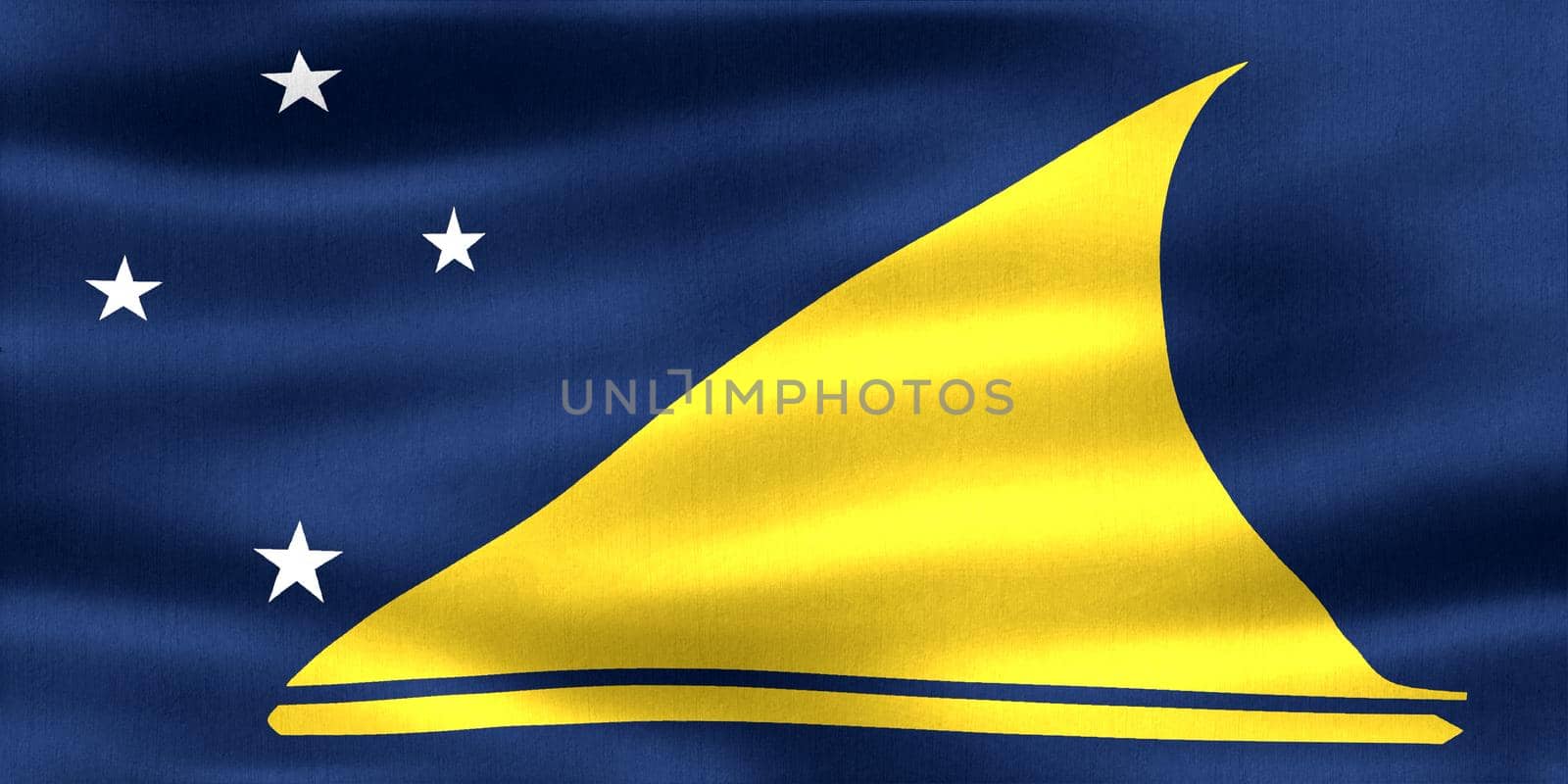 3D-Illustration of a Tokelau flag - realistic waving fabric flag.