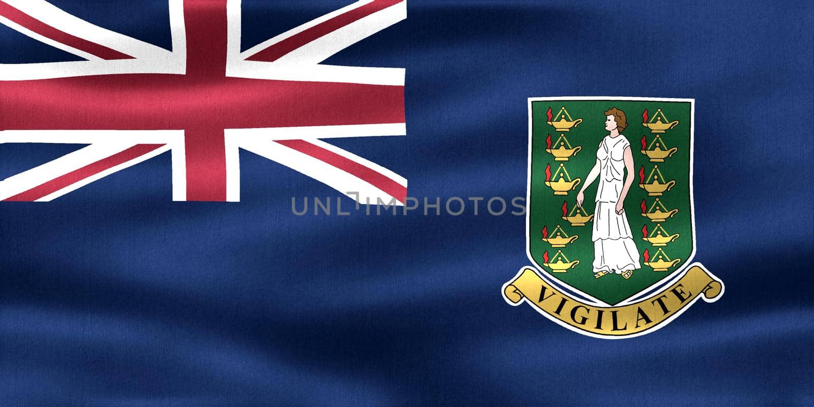 3D-Illustration of a British Virgin Islands flag - realistic waving fabric flag.