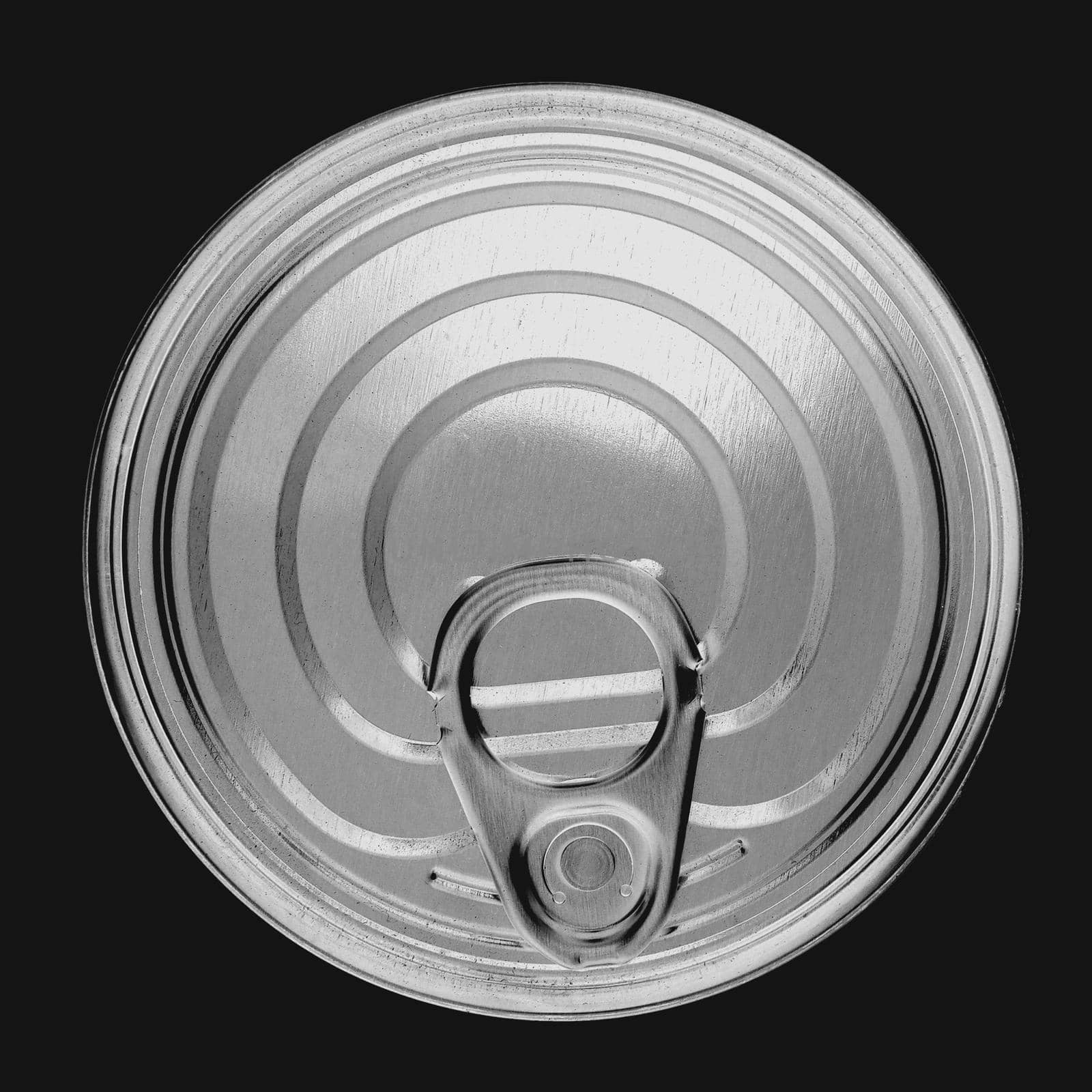 a tin can for canned food conservation isolated over black background