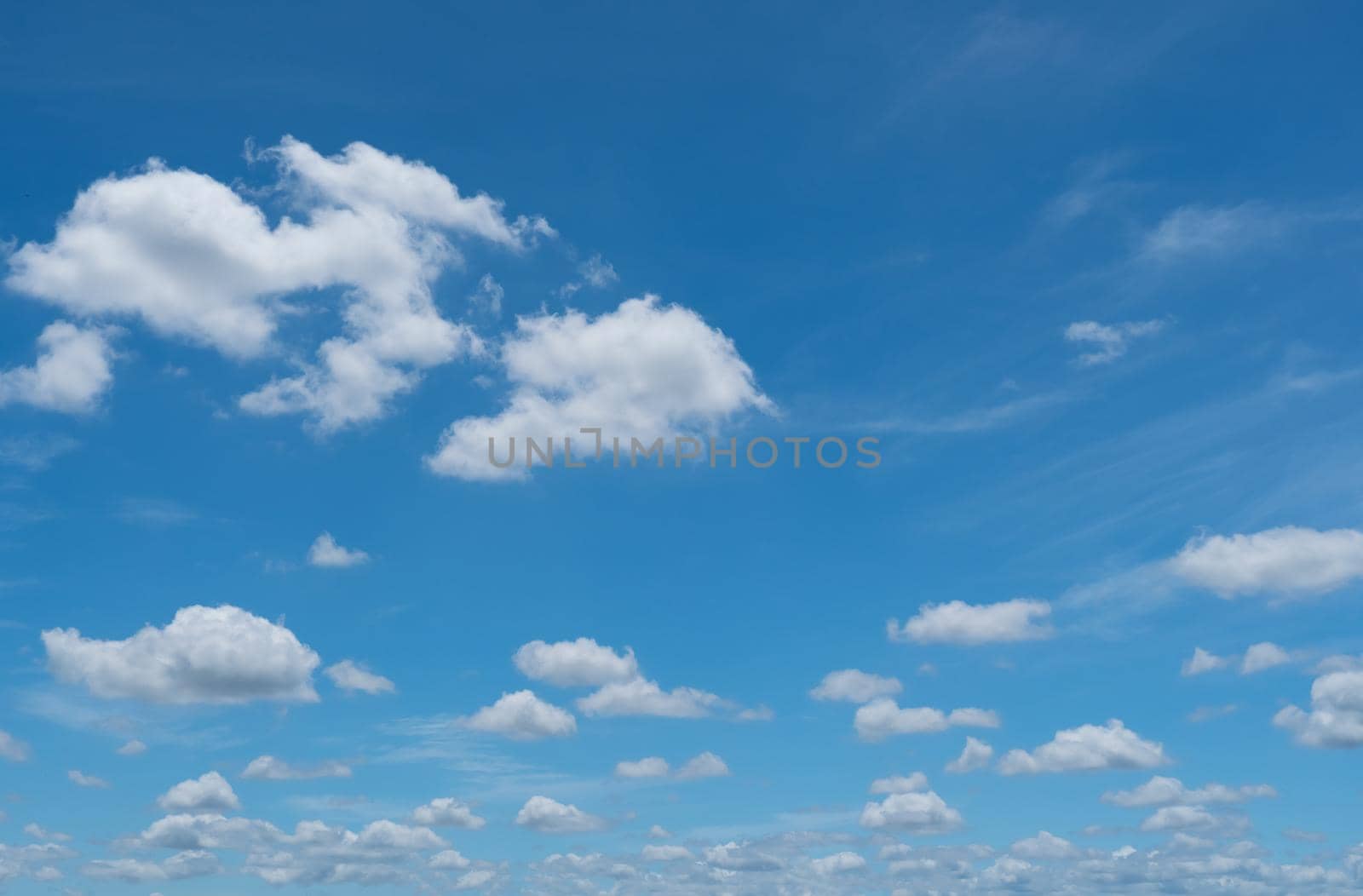 Copy space minimal concept of summer blue sky and white cloud abstract blank background.