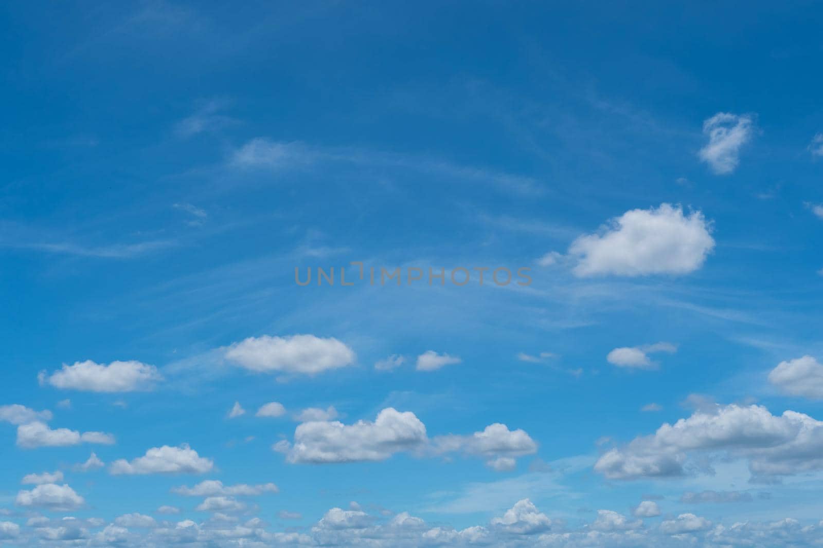 Copy space minimal concept of summer blue sky and white cloud abstract background. by Suwant