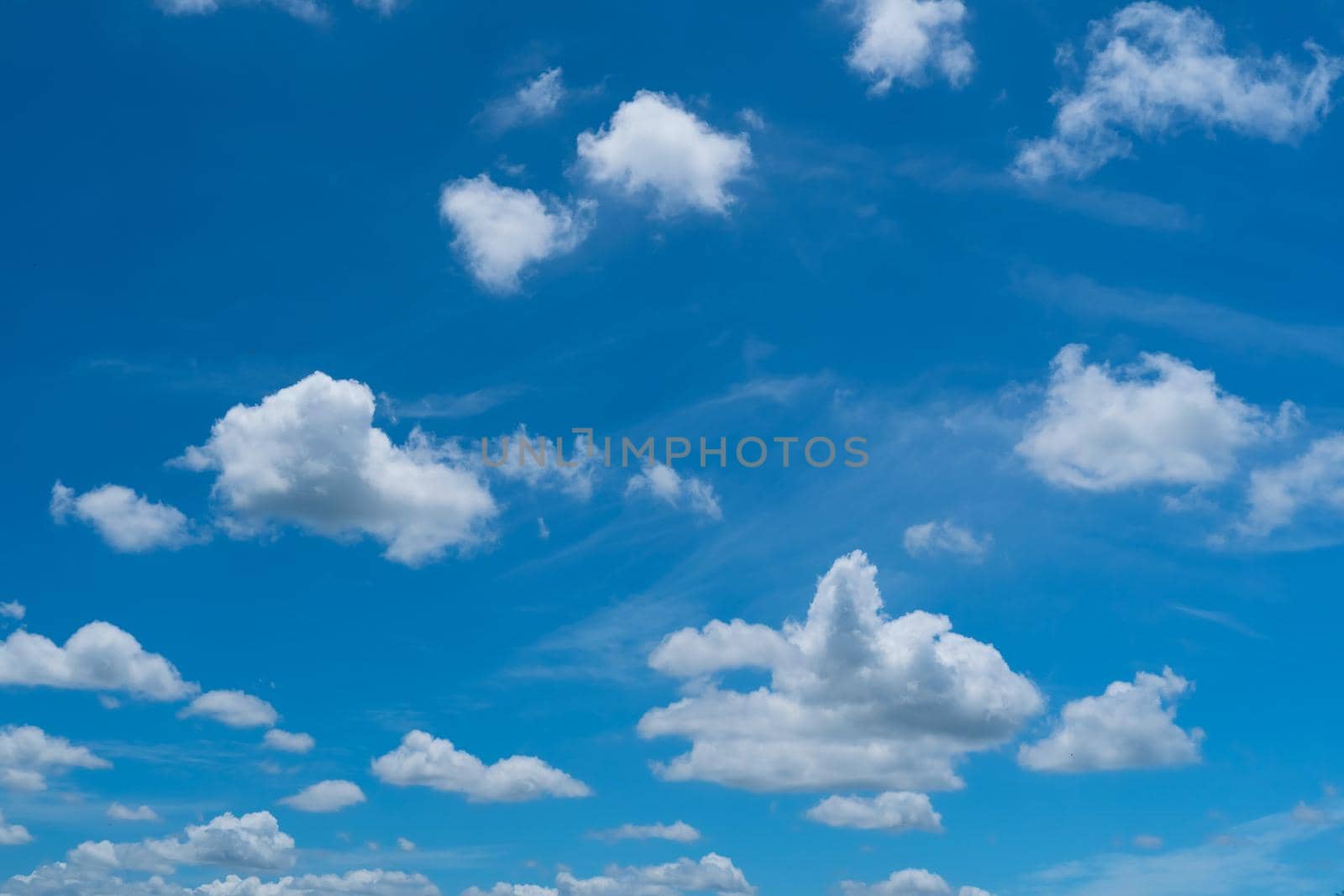 Copy space minimal concept of summer blue sky and white cloud abstract background. by Suwant