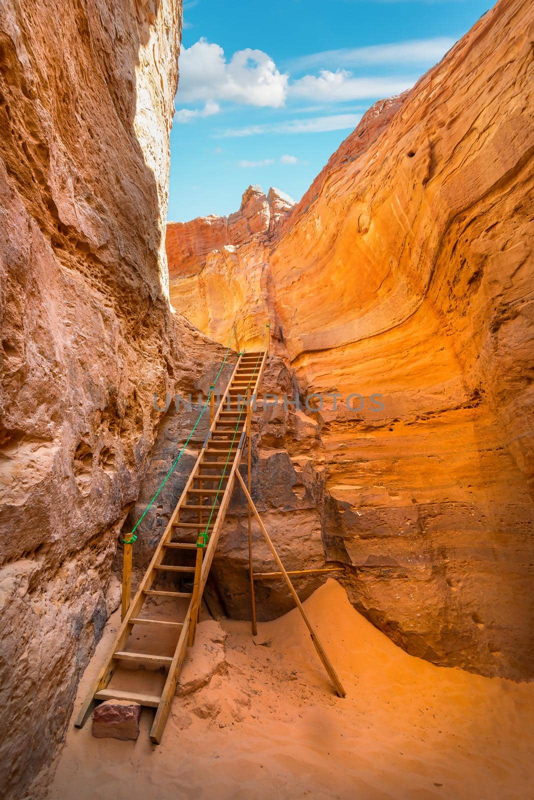 This is a sandy canyon in the Sinai Desert