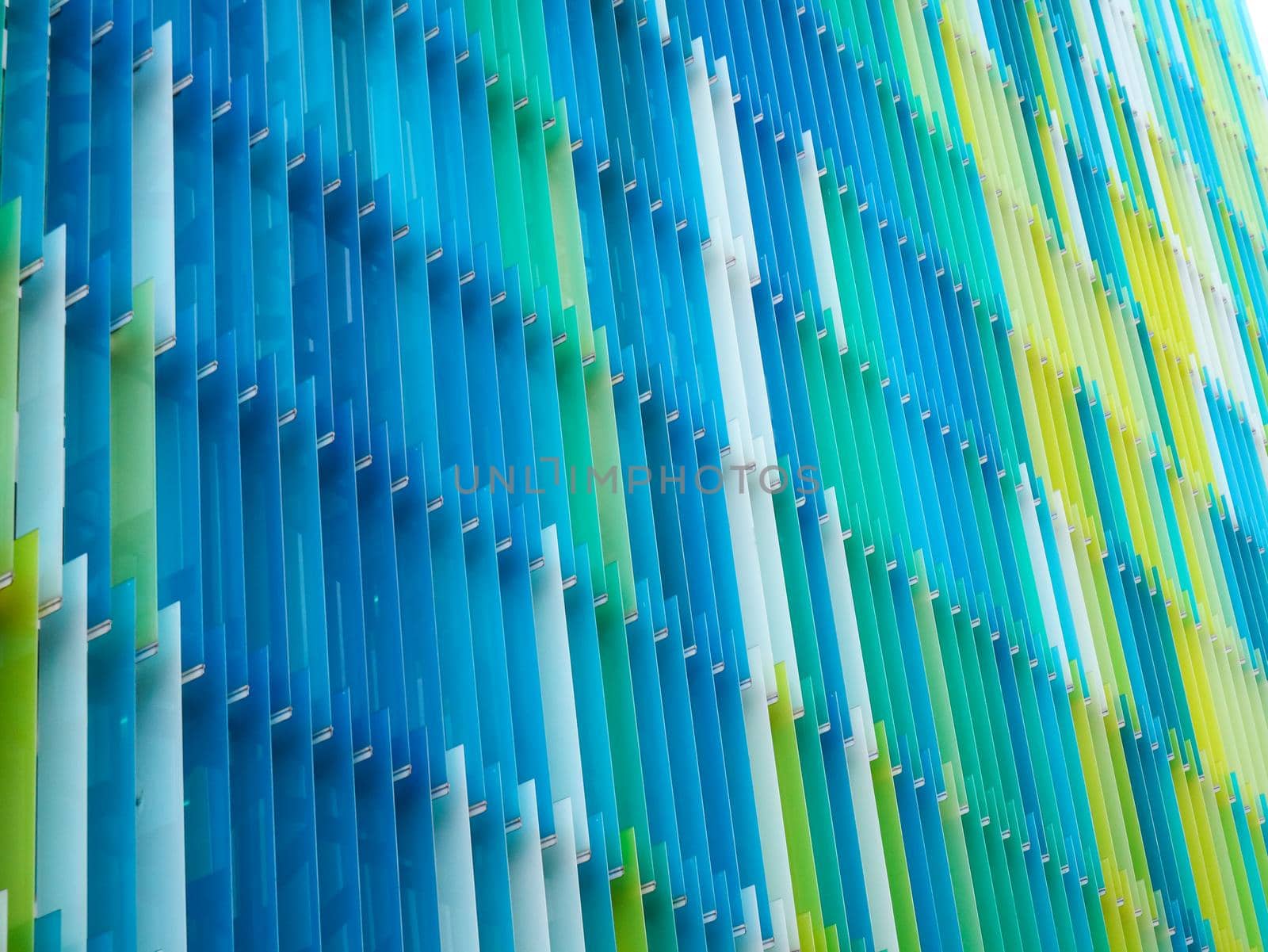 acrylic plastic sheet interior vertical color yellow blue aqua colorful pattern of concept design