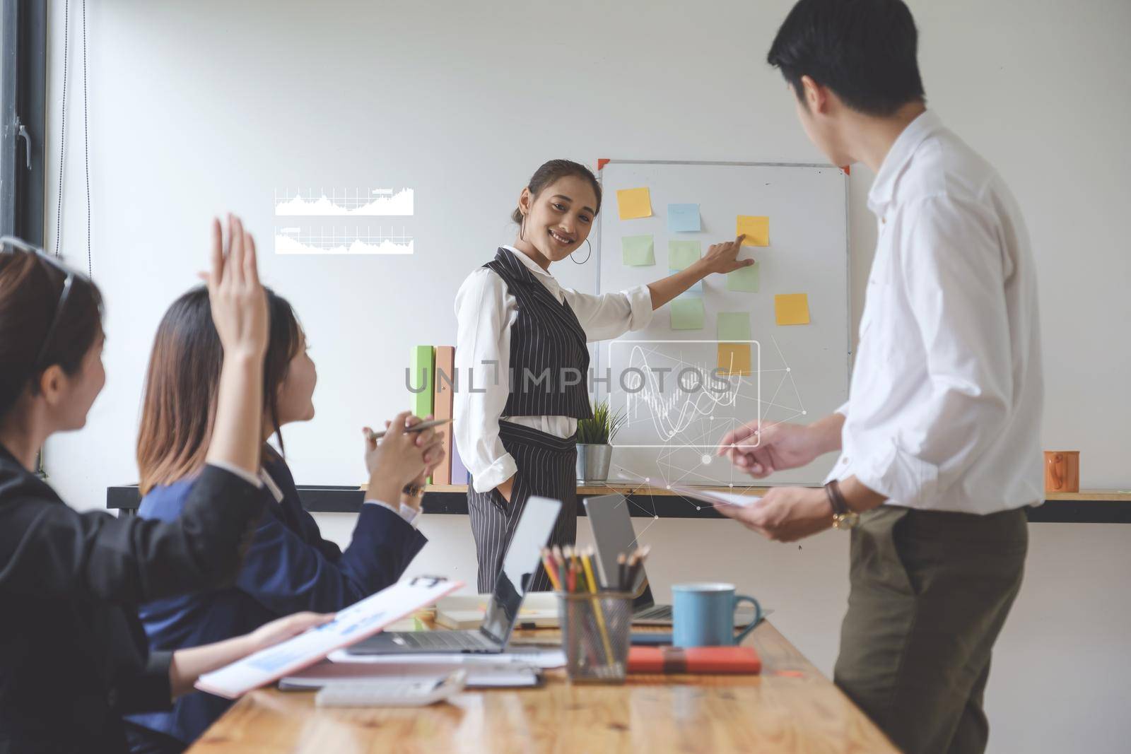 Group of Businesswoman and Accountant brainstorming with data document for investigation of corruption account, Anti Bribery concept. by itchaznong