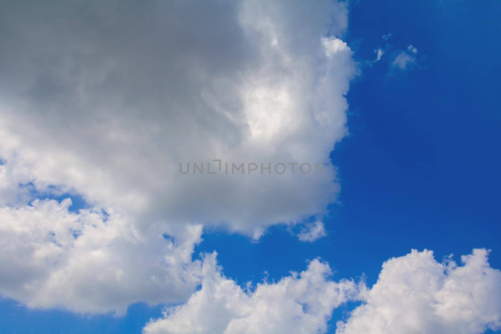 blue sky bright and big cloud beautiful, art of nature with copy space for add text by pramot