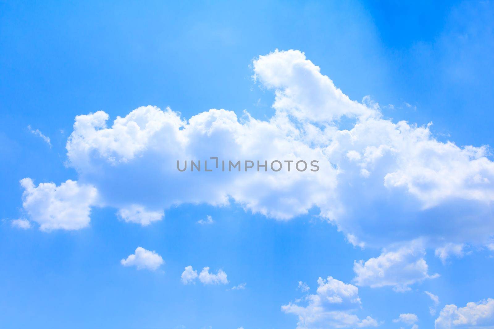 blue sky bright and big cloud beautiful, art of nature with copy space for add text by pramot