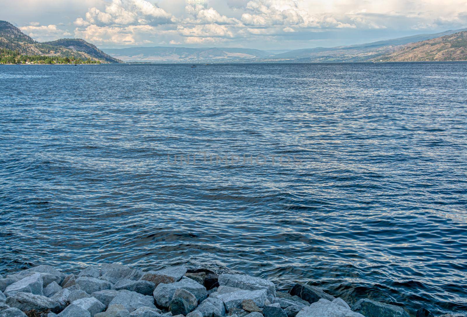 Okanagan lake overview on a bright summer day by Imagenet
