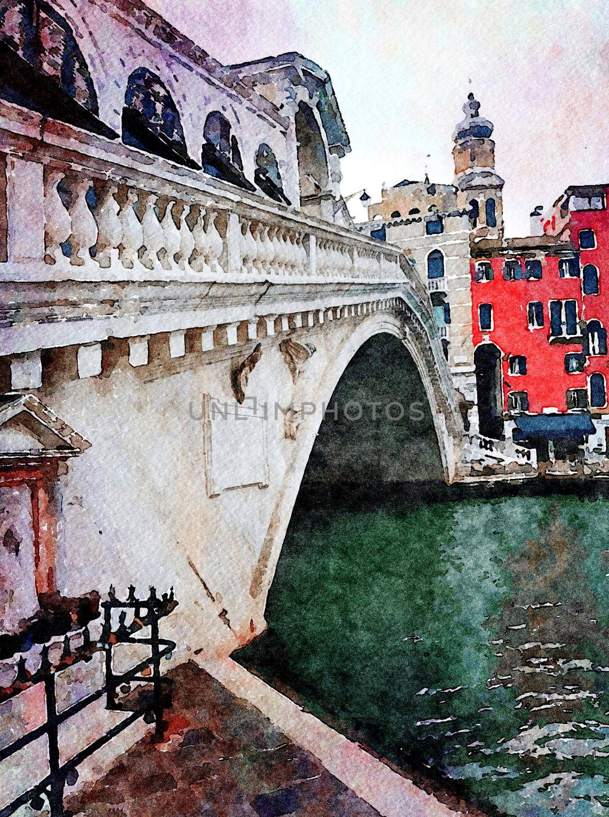 a glimpse of the famous bridge in the center of Venice by Jamaladeen