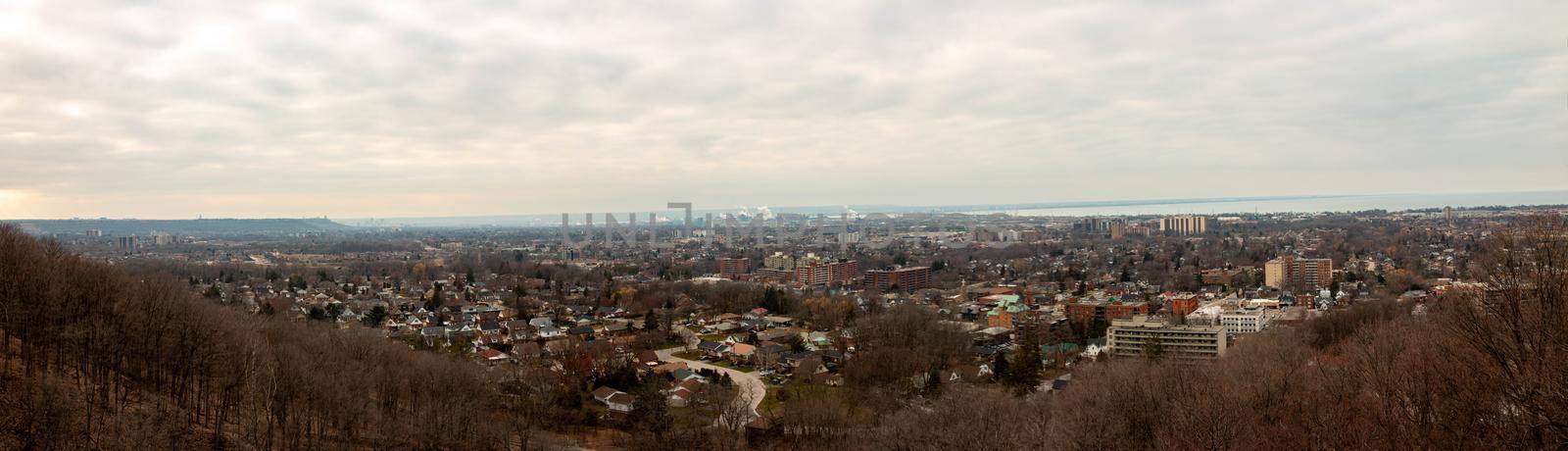 Hamilton Ontario skyline from the devils punch bowl. Panoramic format by mynewturtle1