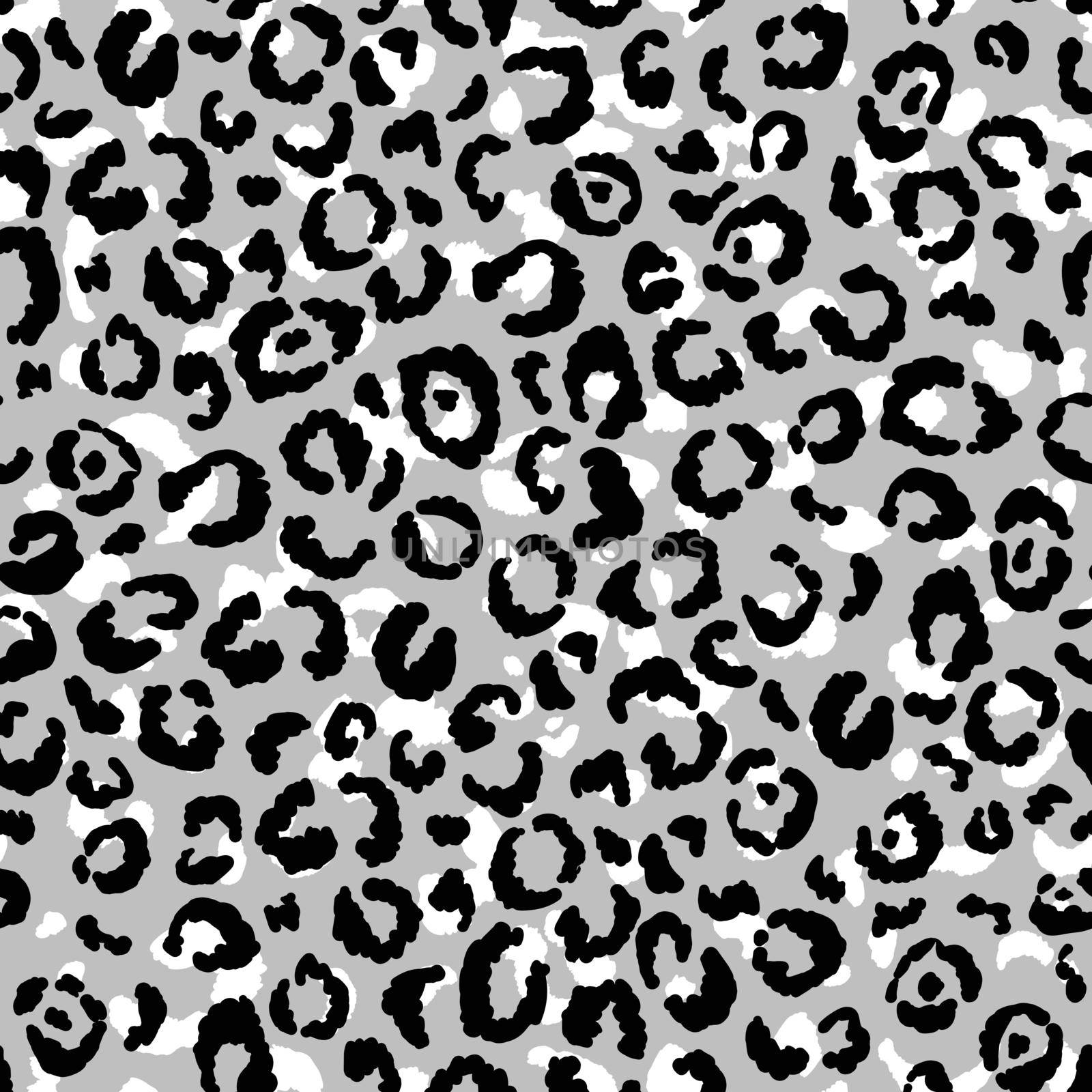 Abstract modern leopard seamless pattern. Animals trendy background. Grey and black decorative vector stock illustration for print, card, postcard, fabric, textile. Modern ornament of stylized skin by allaku