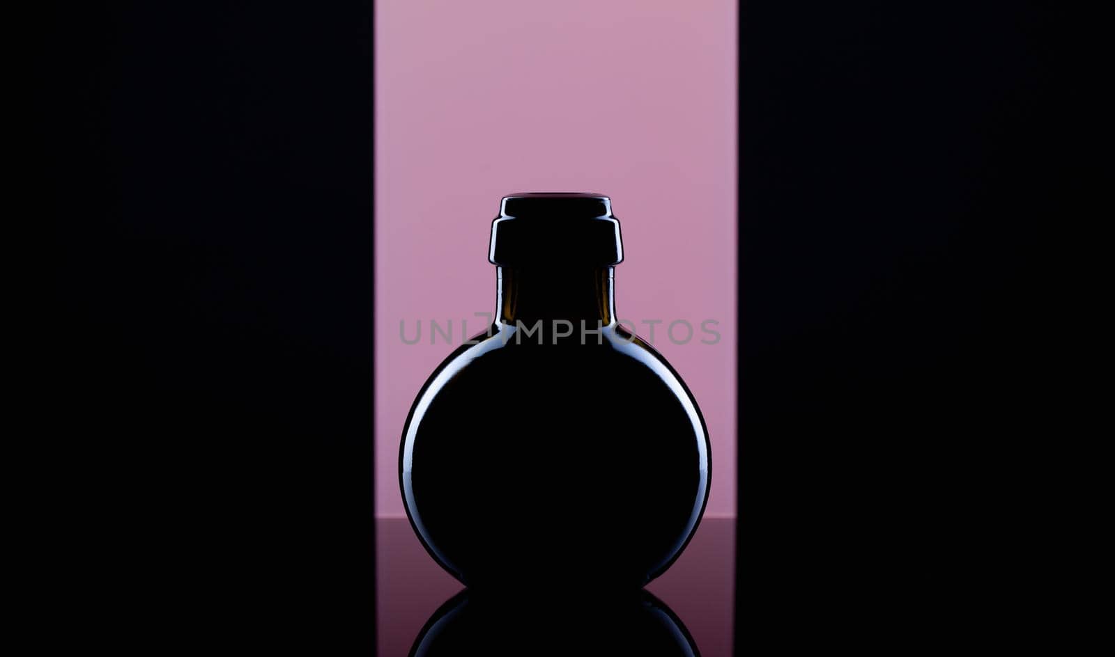 Empty Luxury Black Glass on the purple background