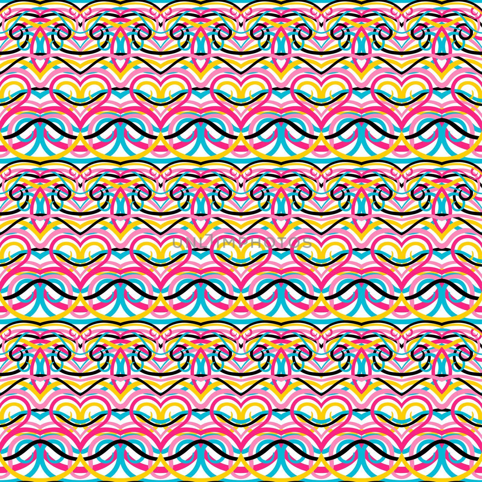 beautiful colorful seamless abstract pattern with swirls
