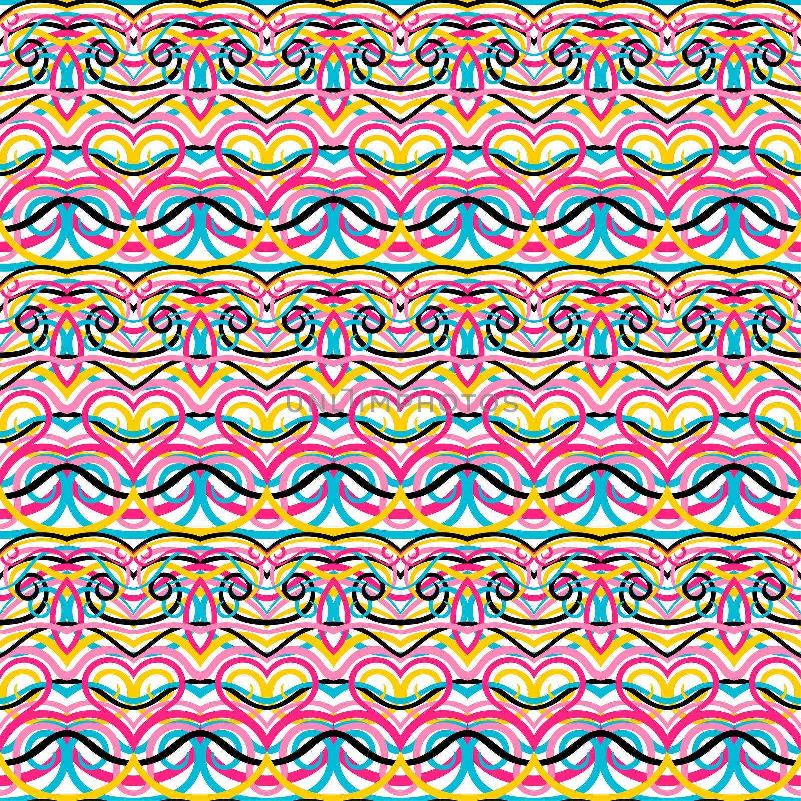 beautiful colorful seamless abstract pattern with swirls