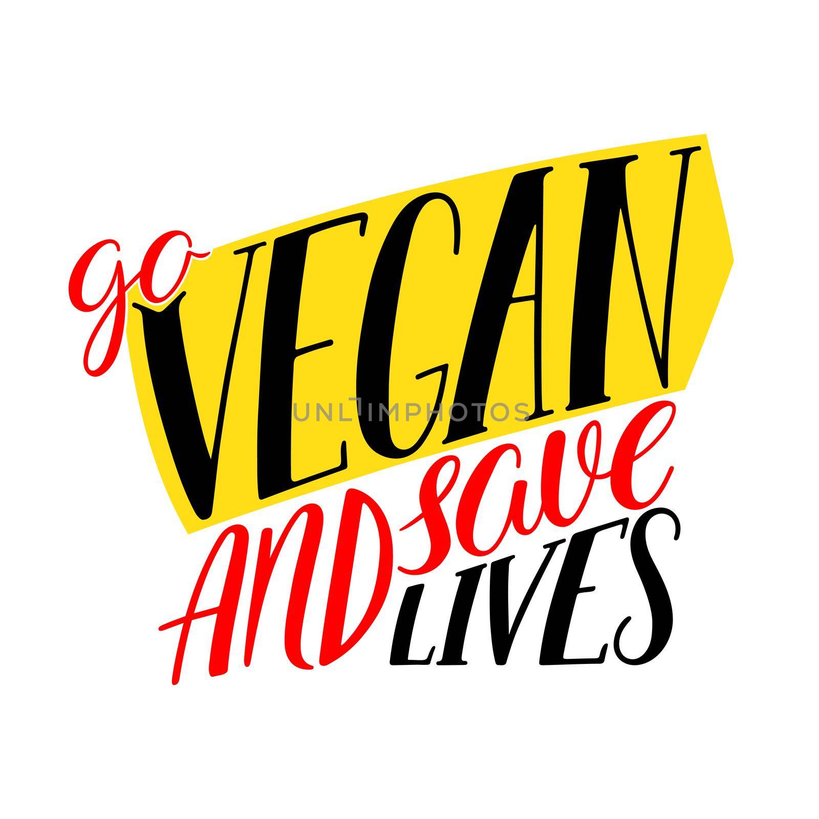 Go vegan calligraphy by melazerg