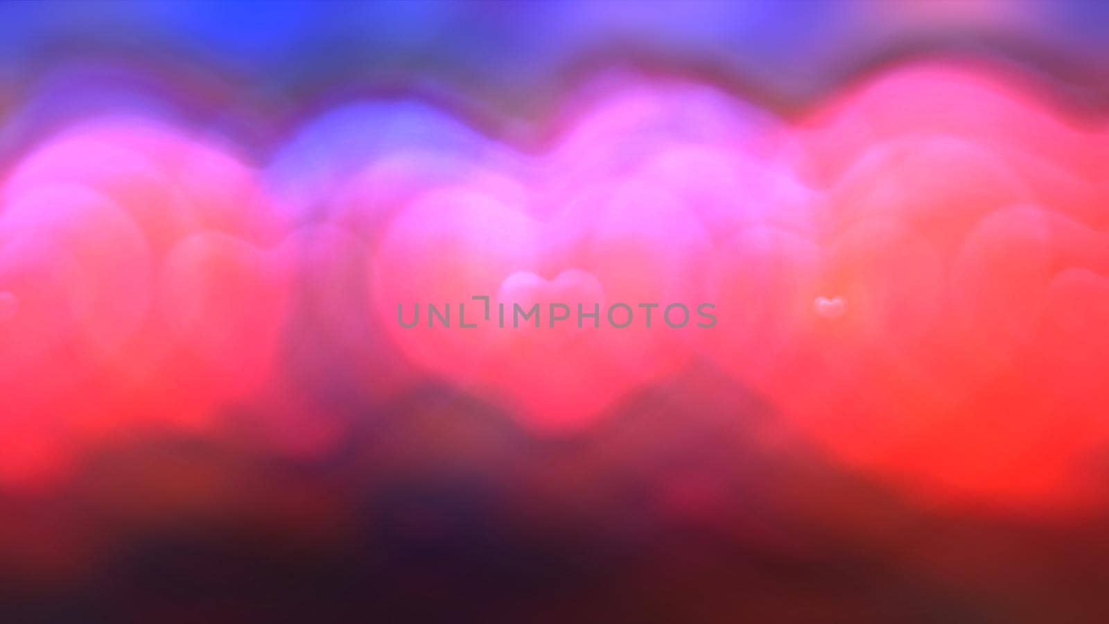 Colorful light abstract hearts background illustration render