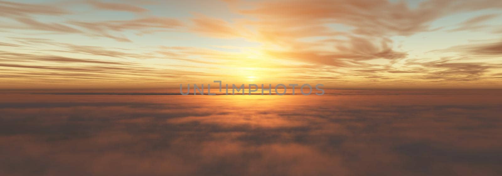 fly above clouds sunset landscape by alex_nako