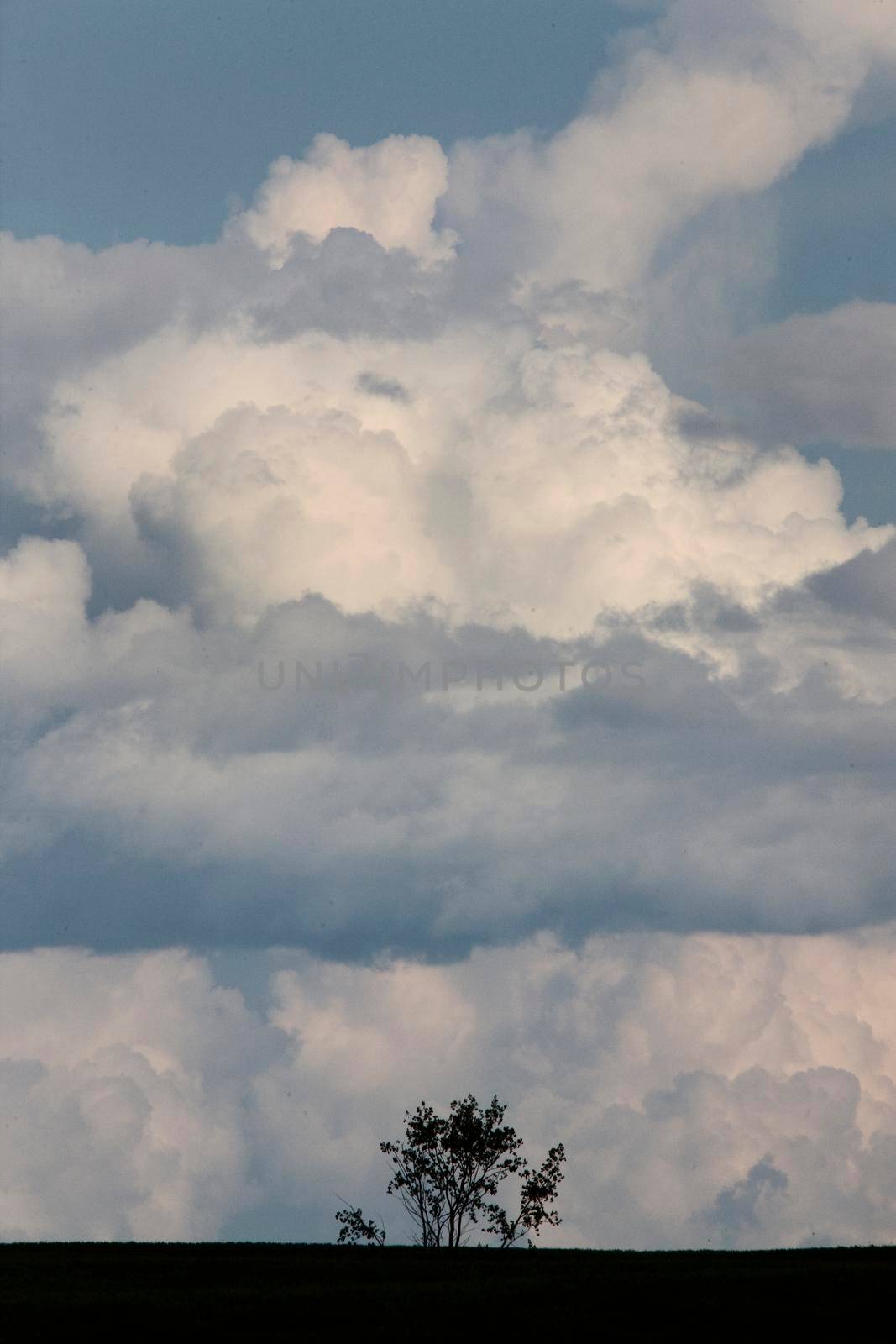 Ominous Storm Clouds Prairie Summer Rural Scene