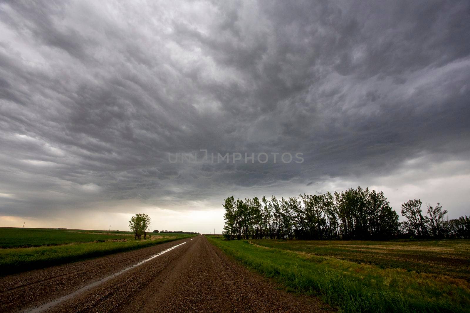 Ominous Storm Clouds Prairie Summer Rural Scene