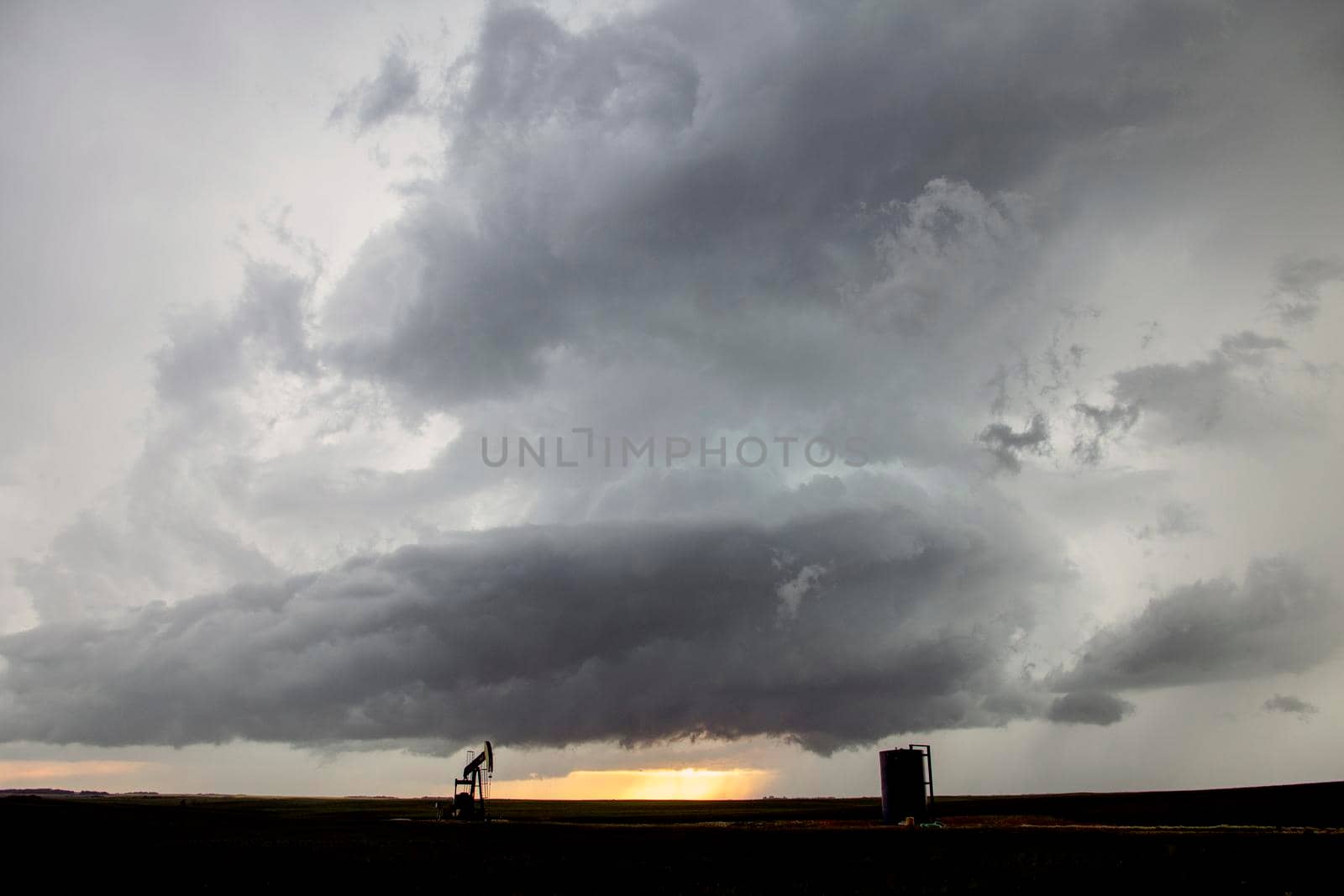 Ominous Storm Clouds Prairie Summer Rural Scene