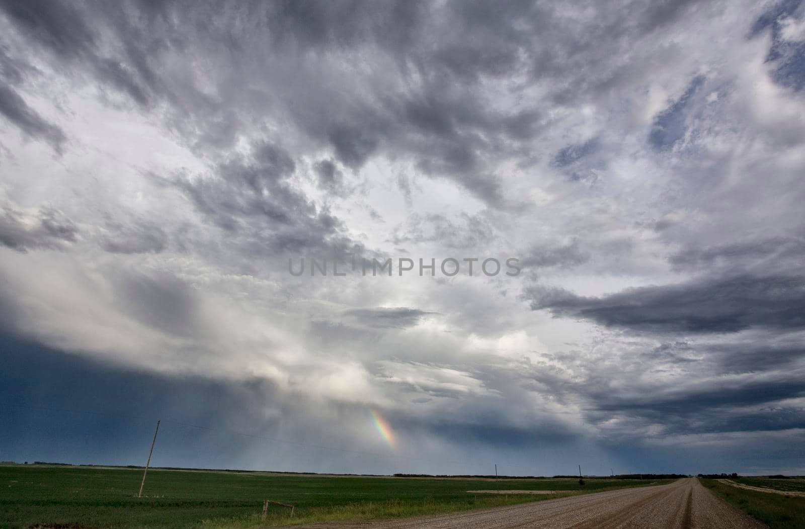 Ominous Storm Clouds Prairie Summer Rural Scene