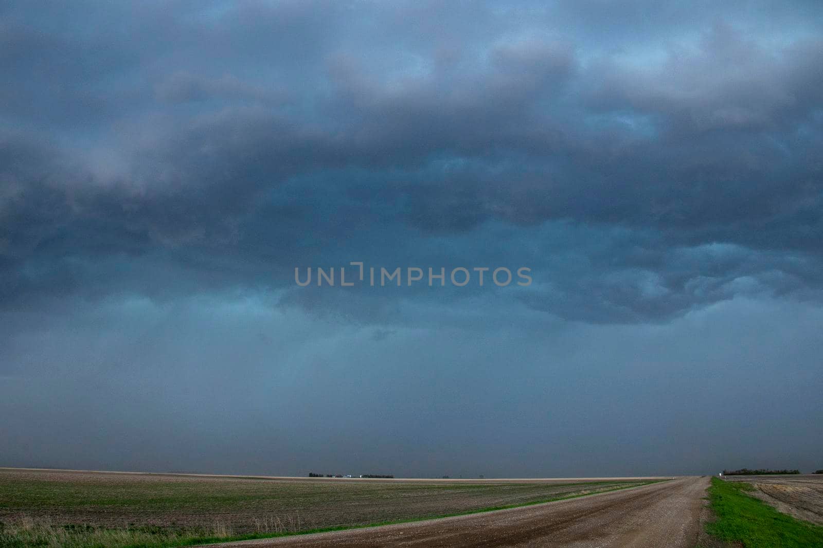 Ominous Storm Clouds Prairie Summer Rural Scene