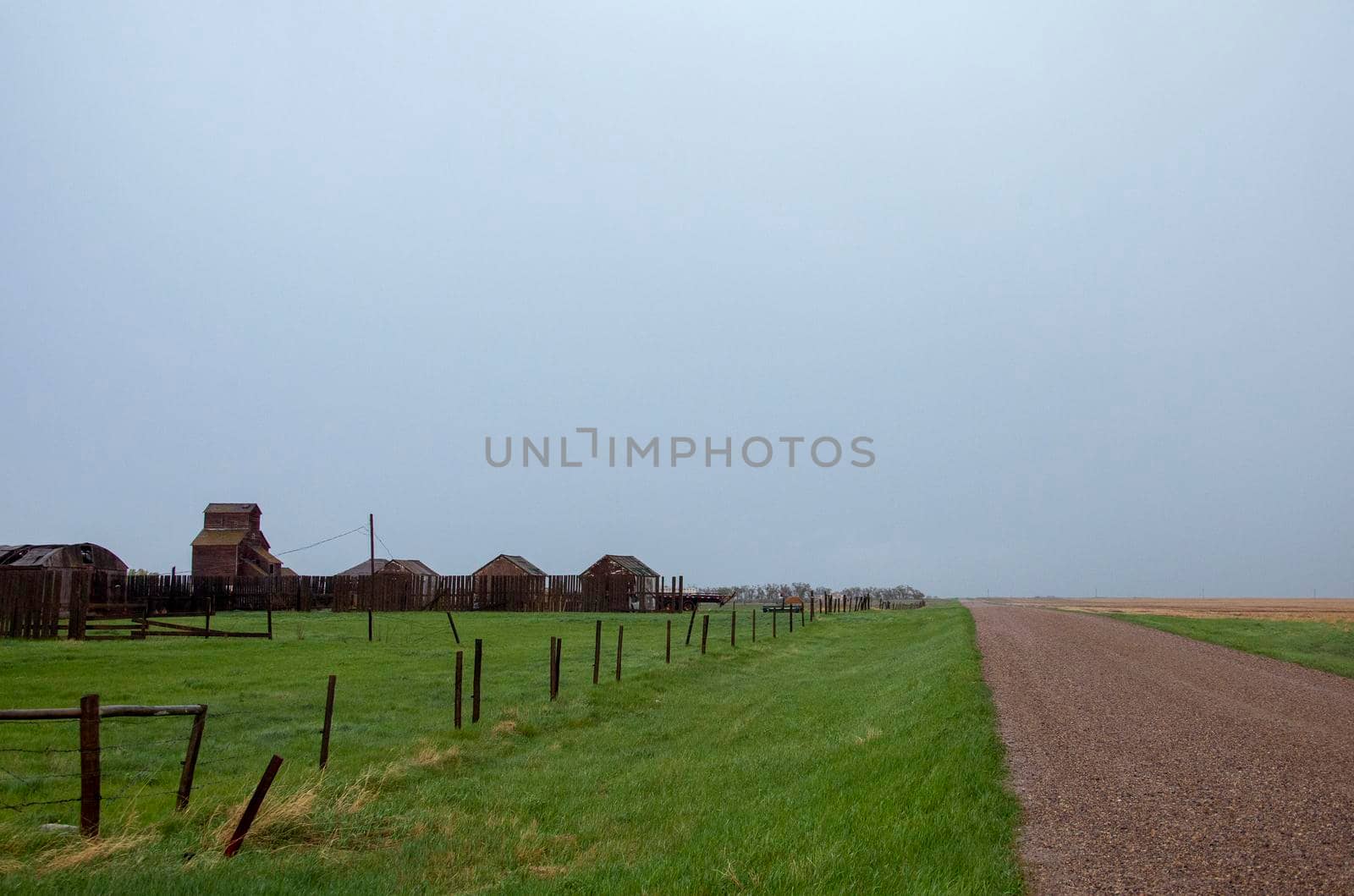Ominous Storm Clouds Prairie Summer Rural Scene