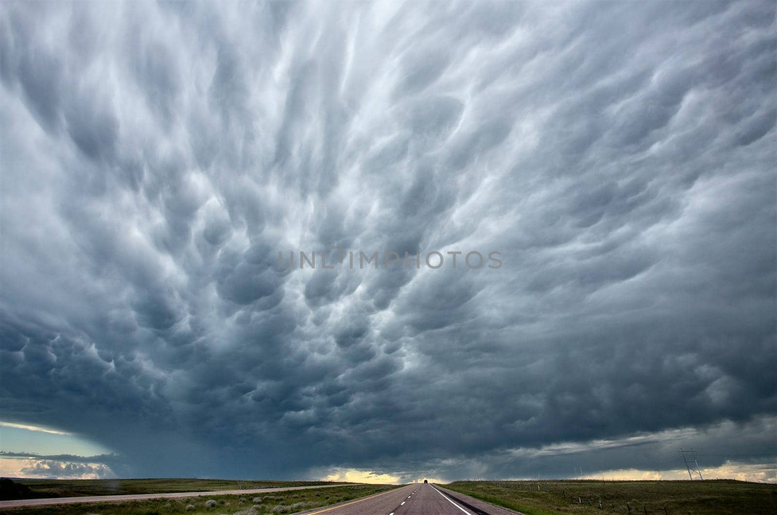 Ominous Storm Clouds Prairie Summer Rural Scene