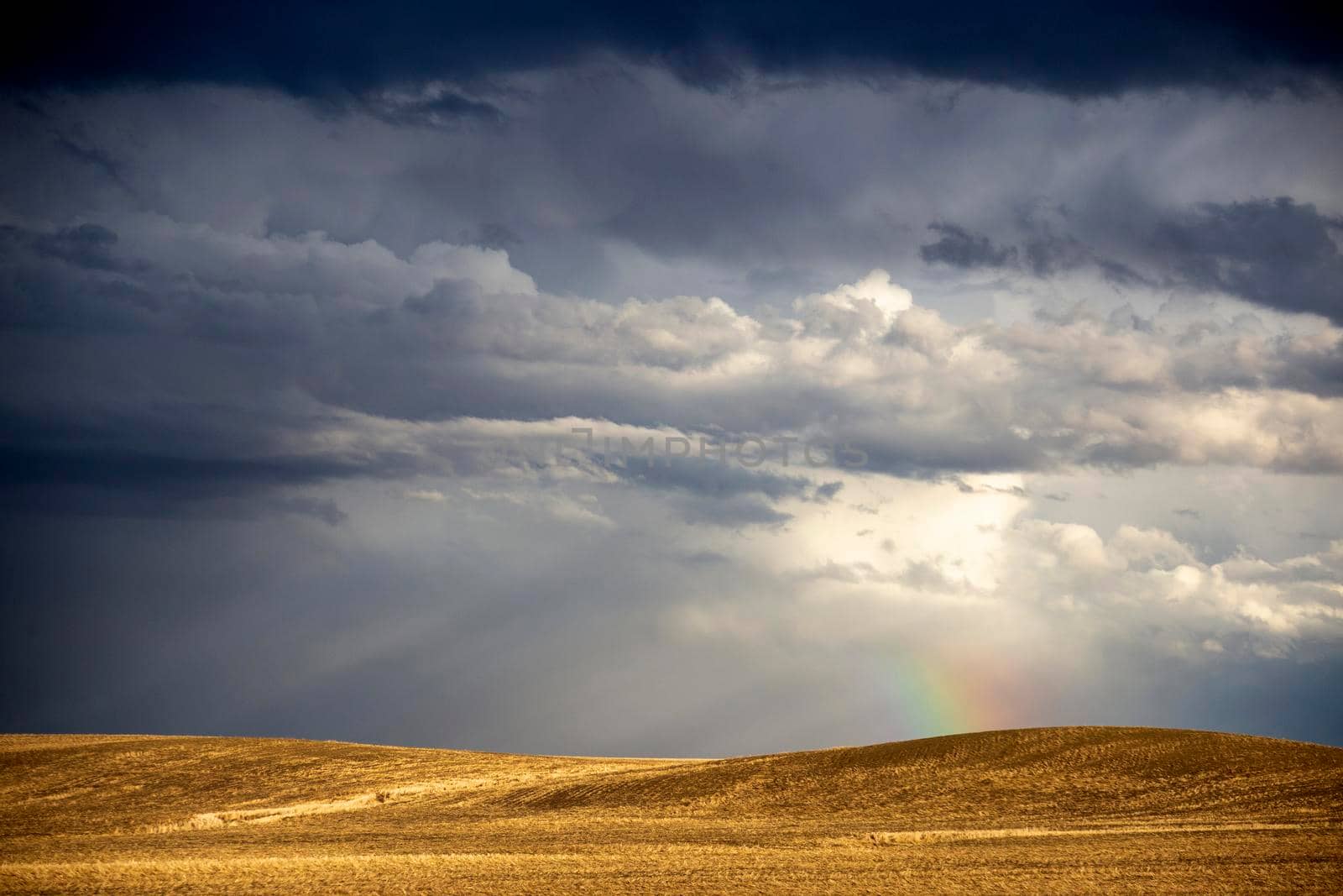 Ominous Storm Clouds Prairie Summer Rural Scene