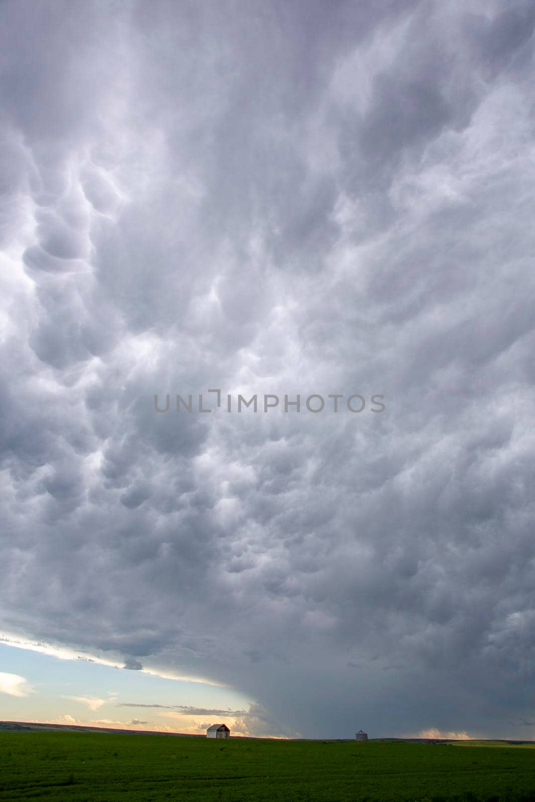 Ominous Storm Clouds Prairie Summer Rural Scene