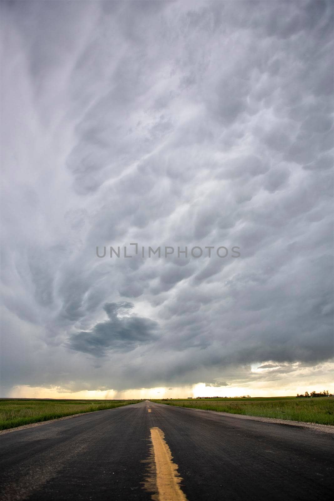 Ominous Storm Clouds Prairie Summer Rural Scene