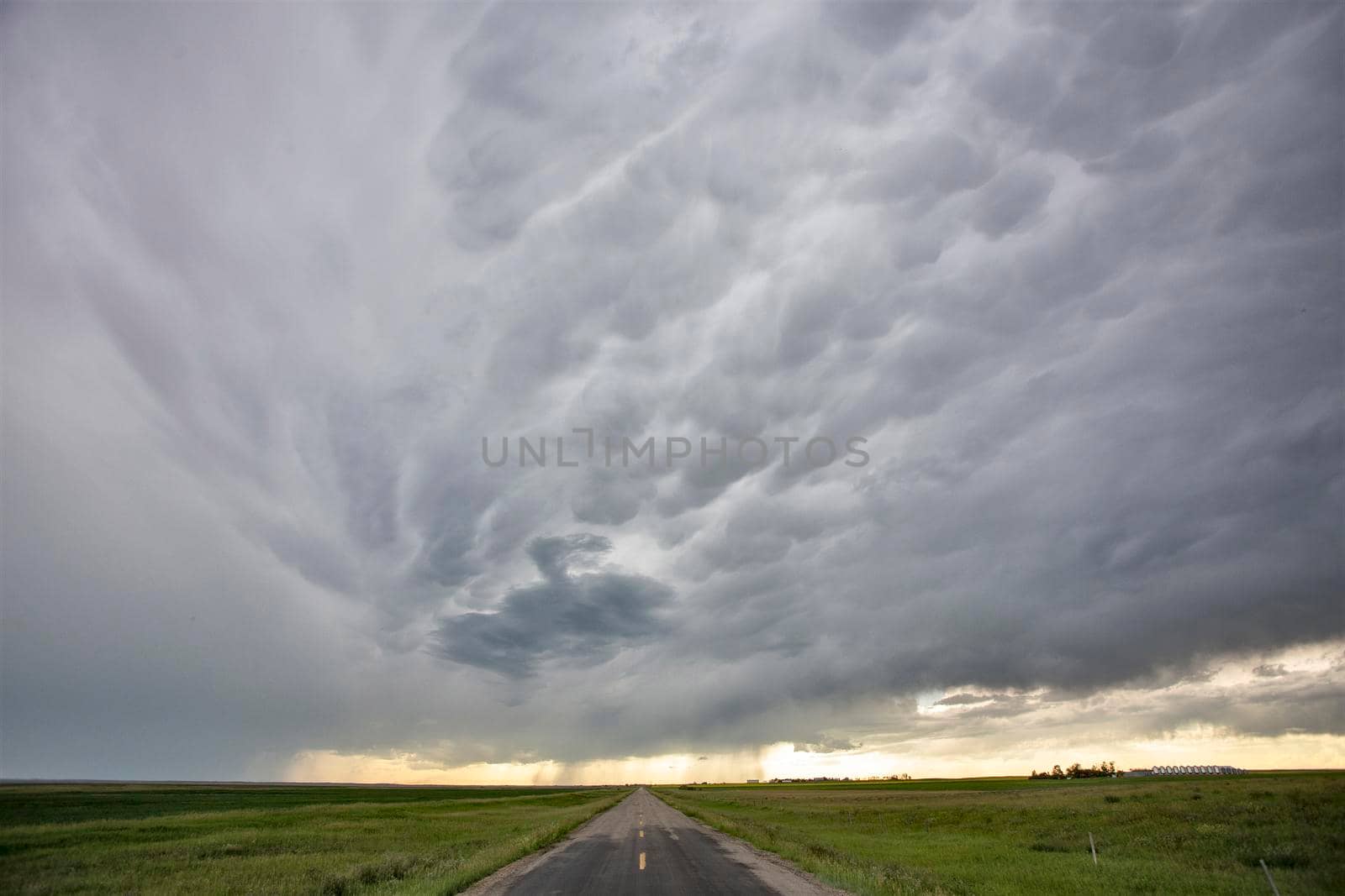 Ominous Storm Clouds Prairie Summer Rural Scene