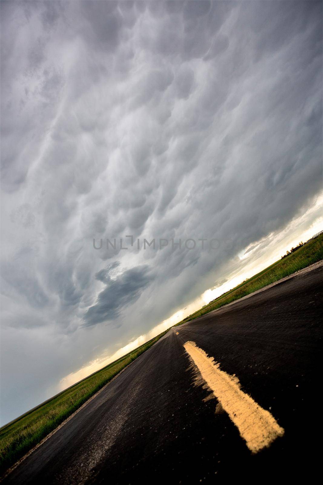 Ominous Storm Clouds Prairie Summer Rural Scene