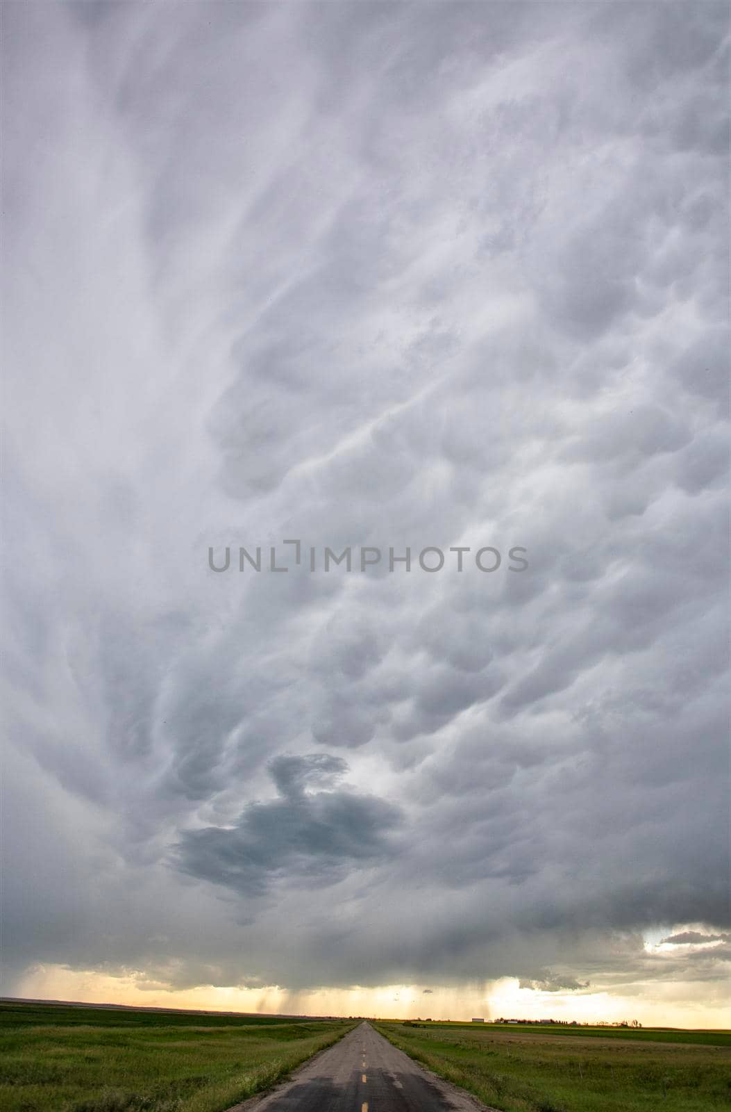 Ominous Storm Clouds Prairie Summer Rural Scene