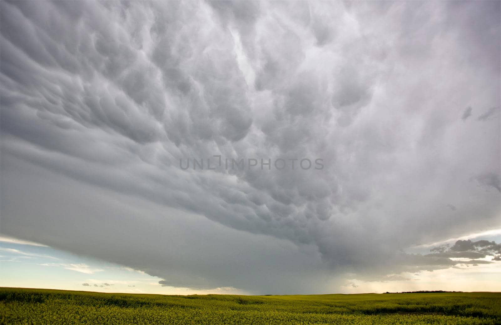 Ominous Storm Clouds Prairie Summer Rural Scene