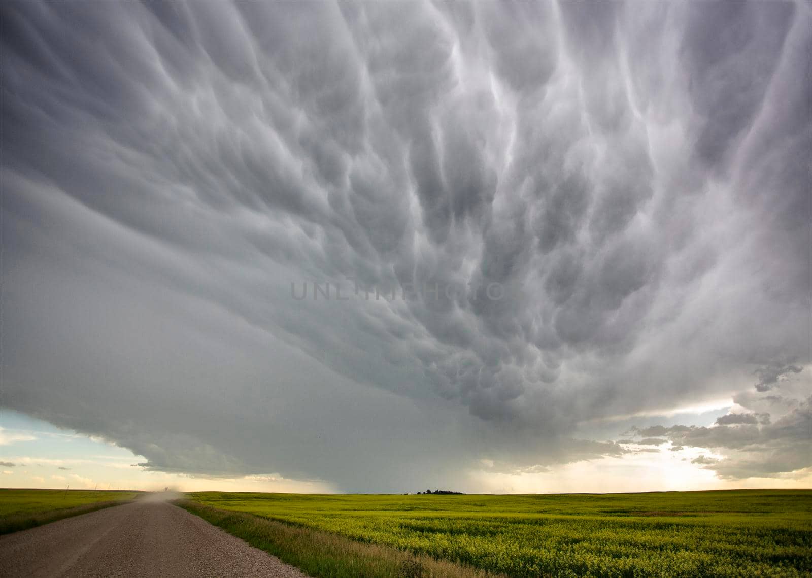 Ominous Storm Clouds Prairie Summer Rural Scene