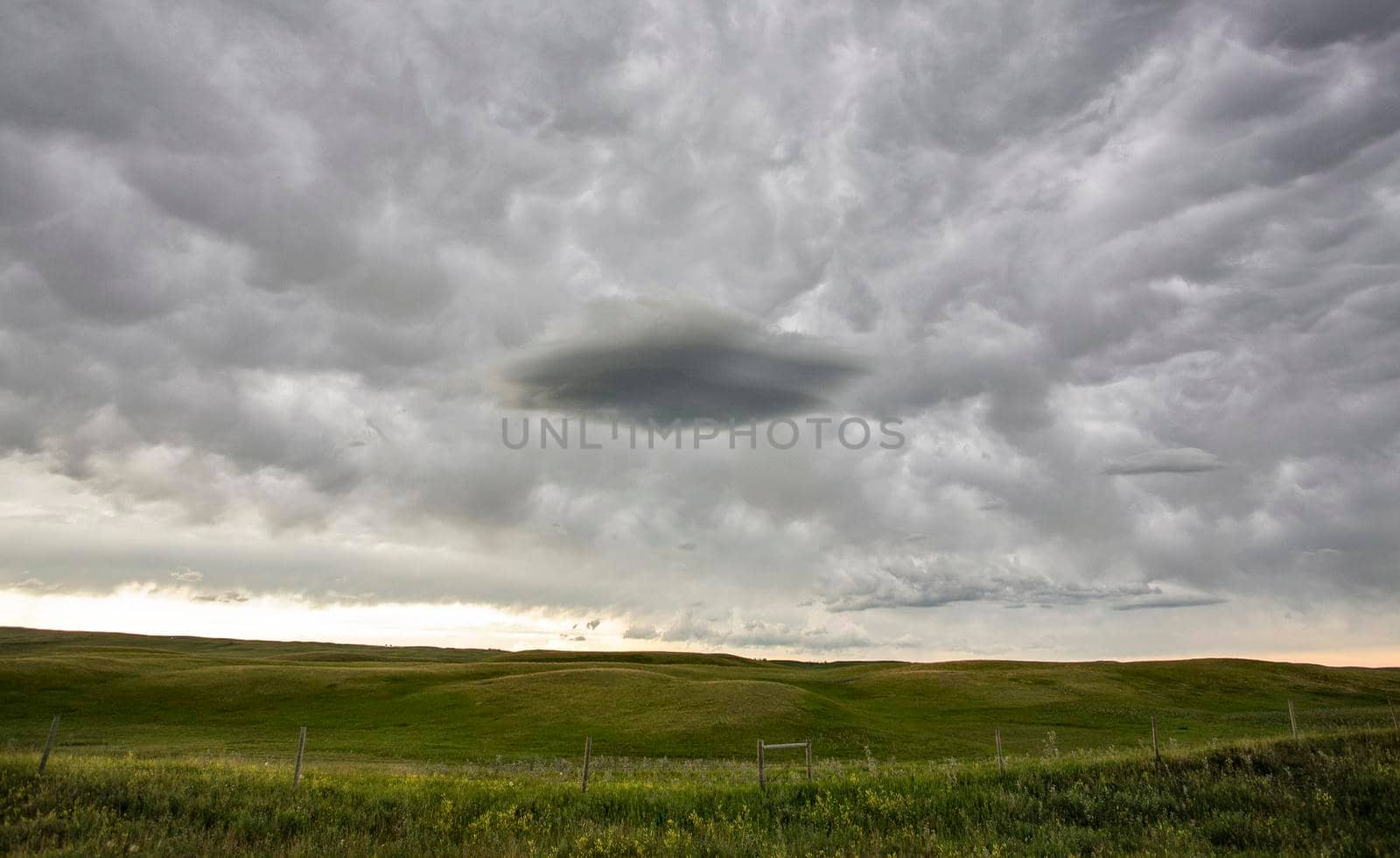 Ominous Storm Clouds Prairie Summer Rural Scene